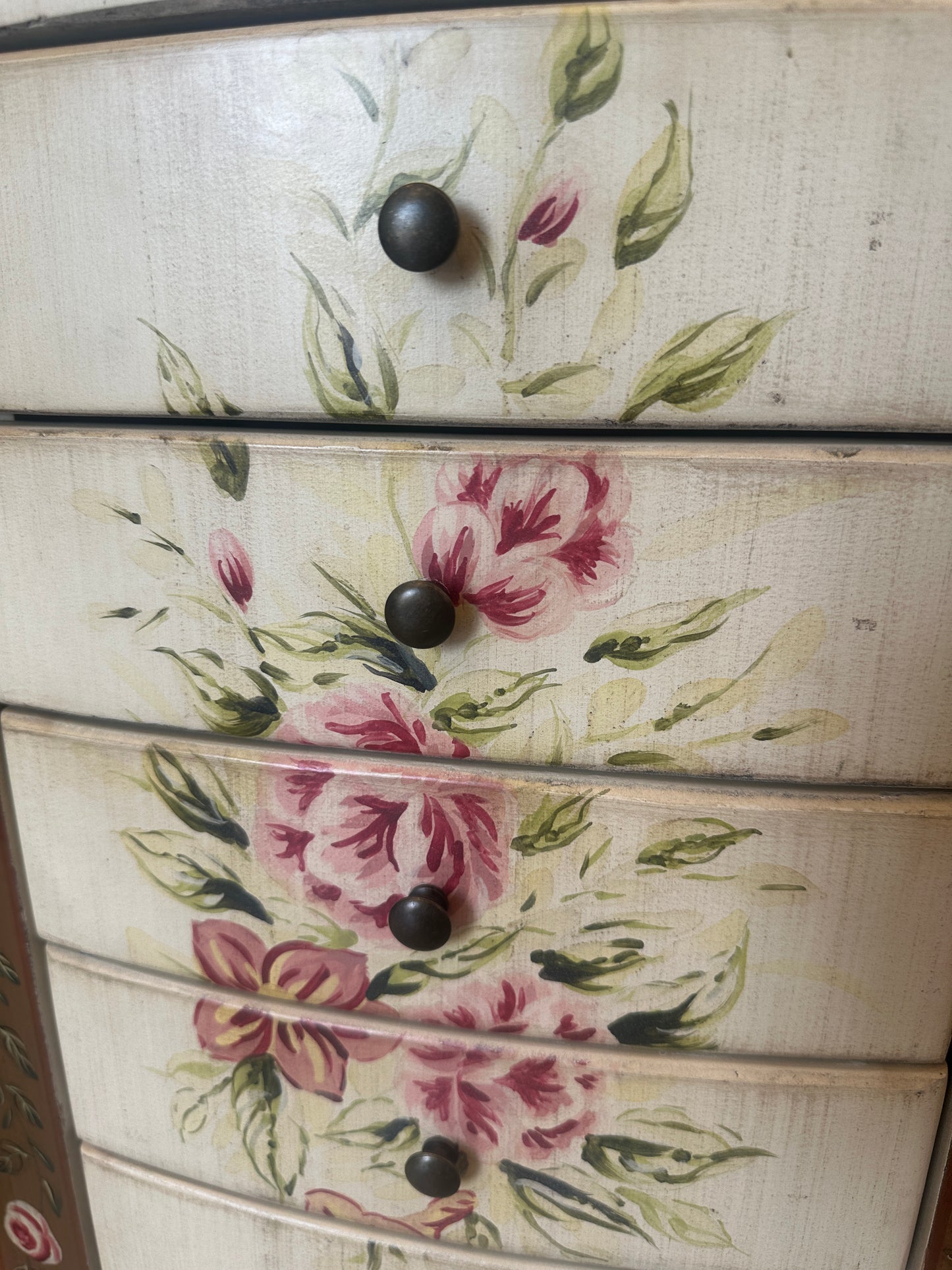 Floral Painted Jewelry Cabinet (01401N)