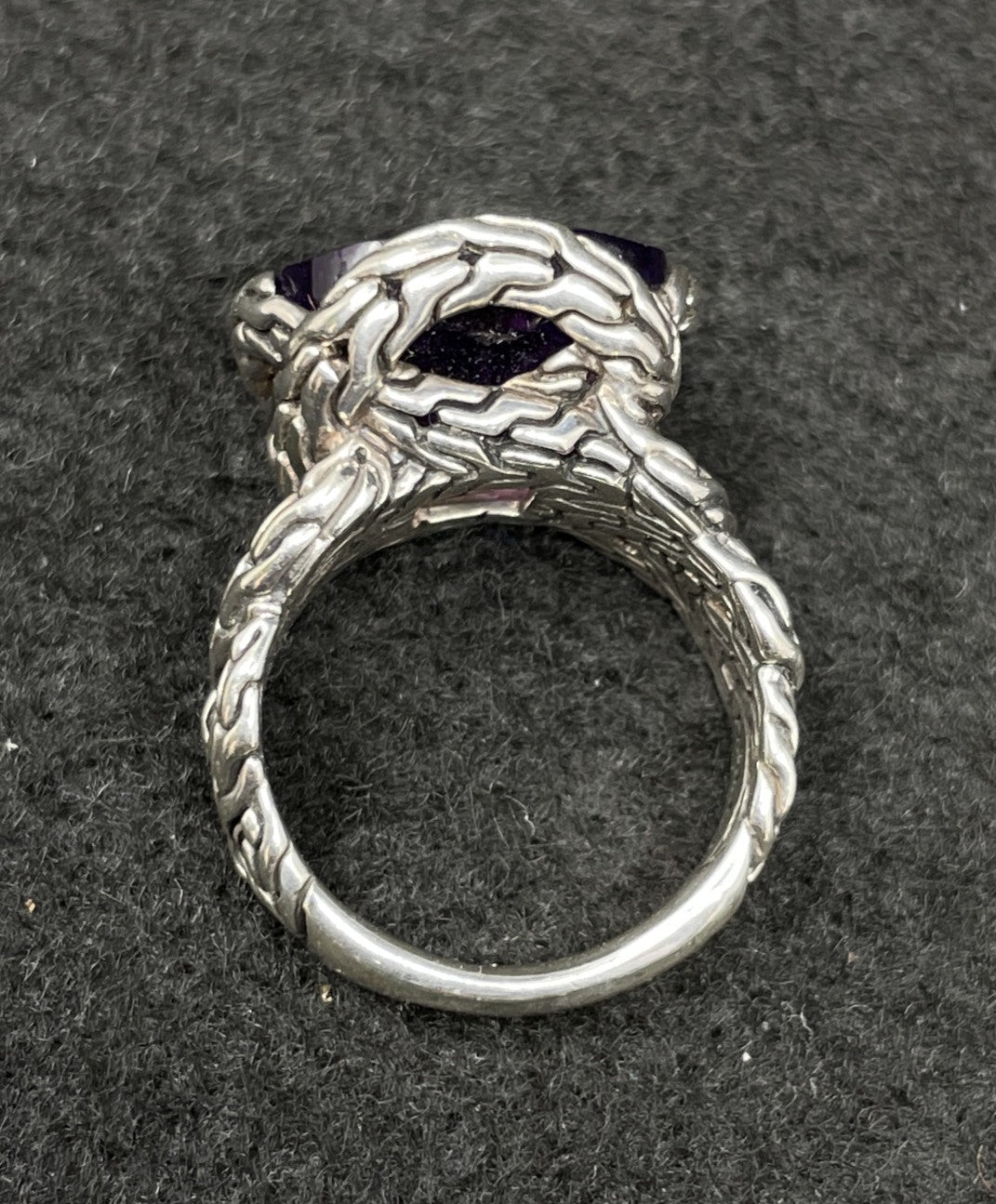 John Hardy Woven Band Amethyst Ring (09B00H)