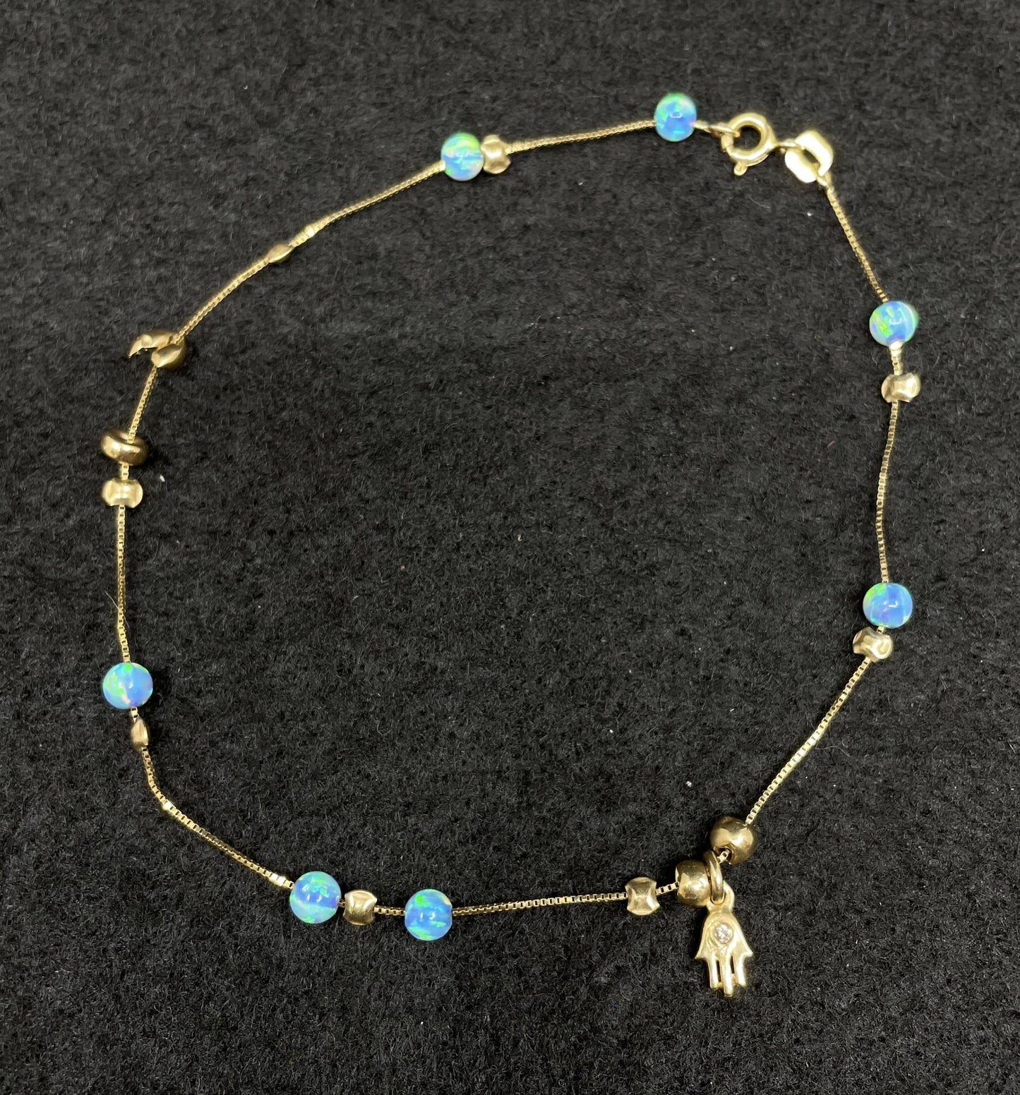 14K Gold and Opal Ankle Bracelet (01401Y)