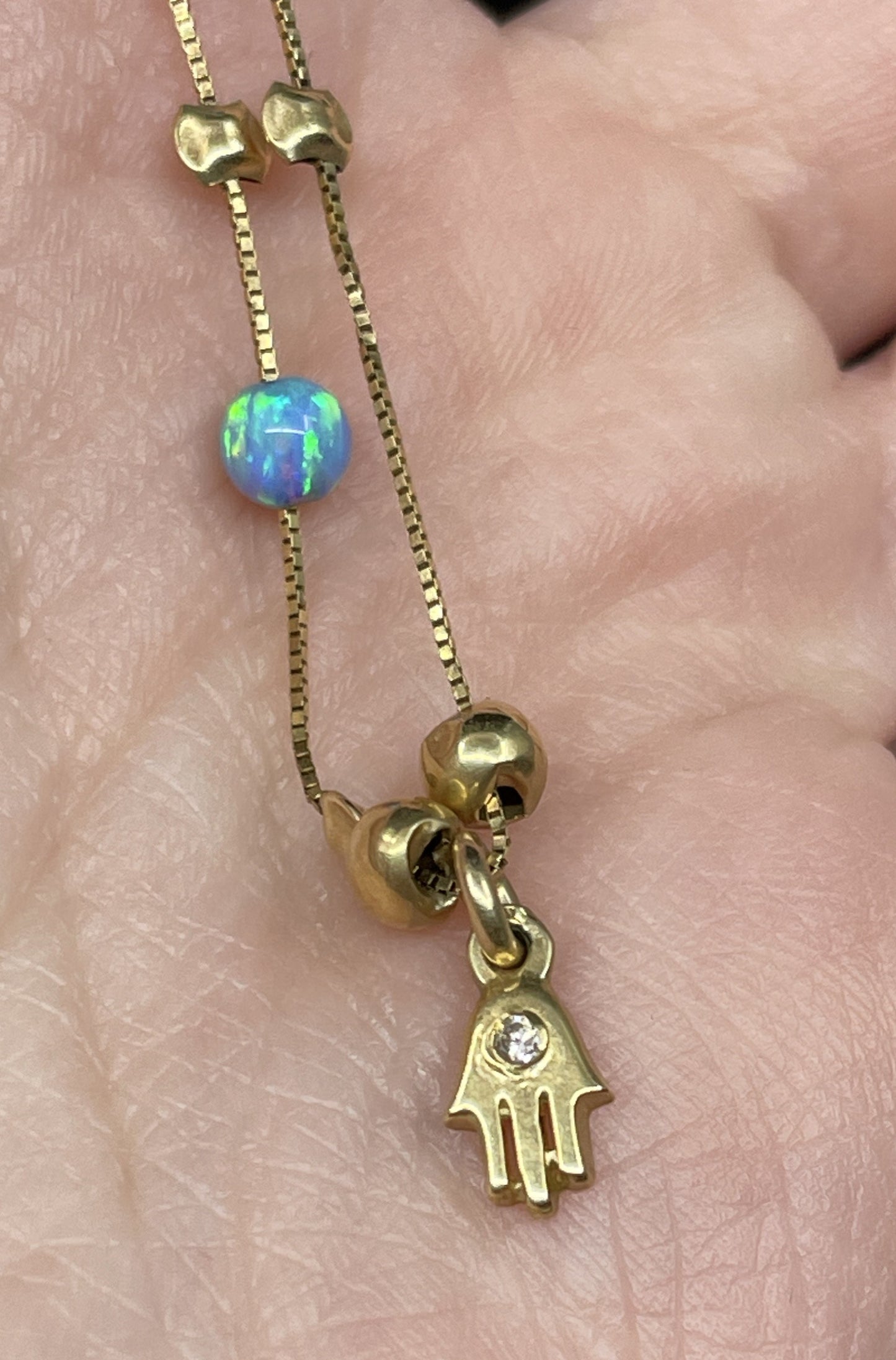 14K Gold and Opal Ankle Bracelet (01401Y)