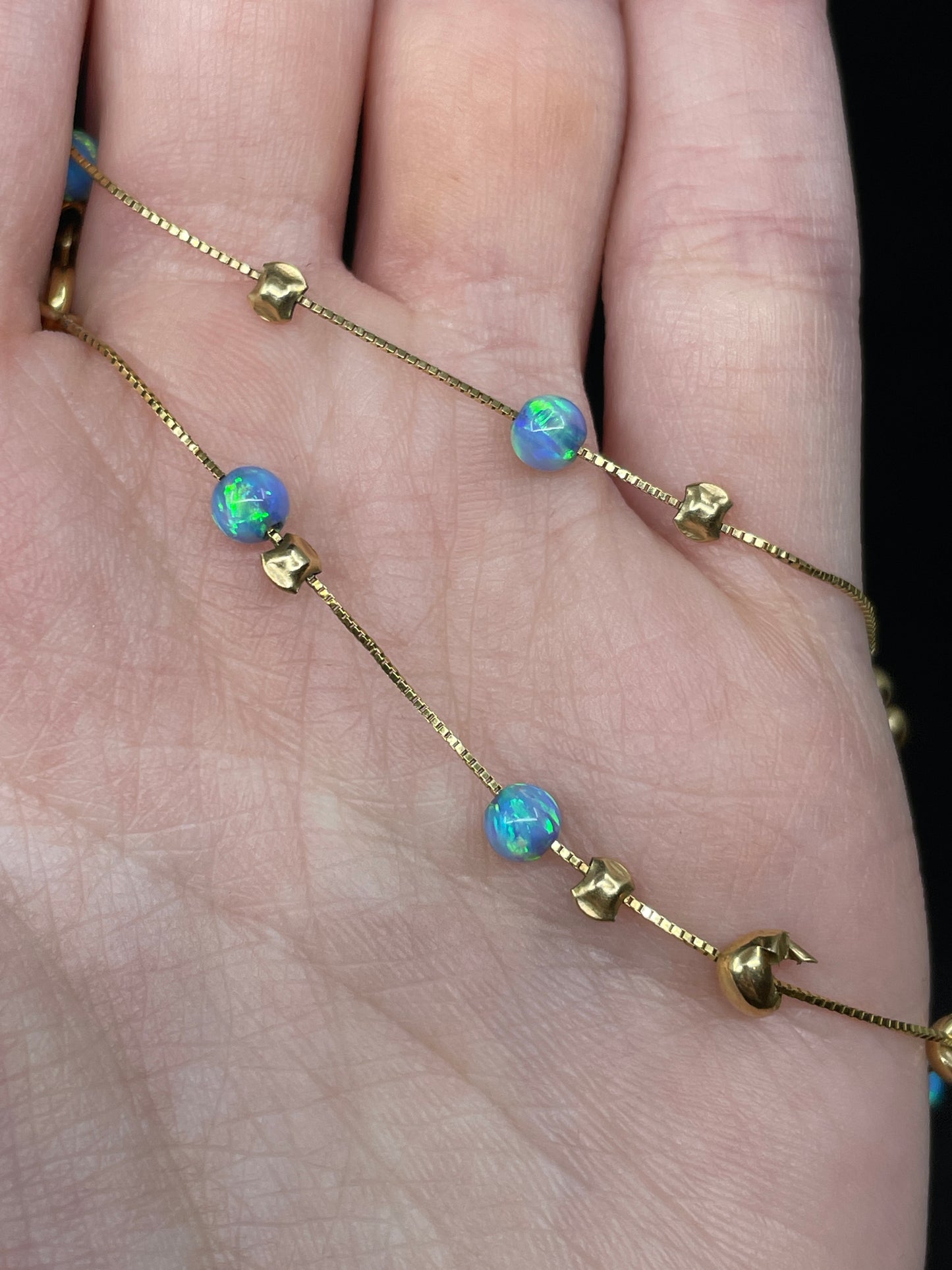 14K Gold and Opal Ankle Bracelet (01401Y)