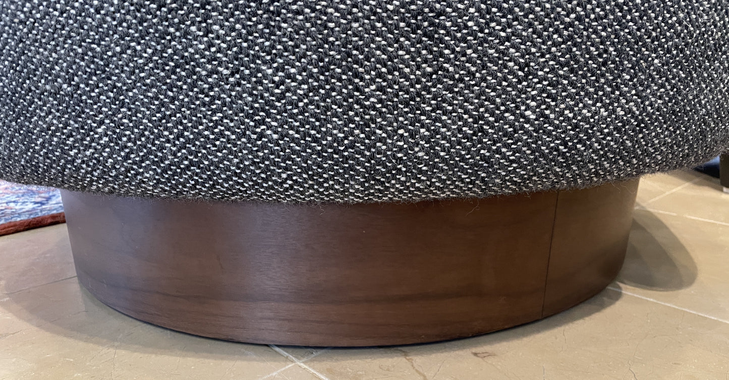 CB2 "Muir" Gray Woven Swivel Chair (Two available 0LG00Z and 0LG010)