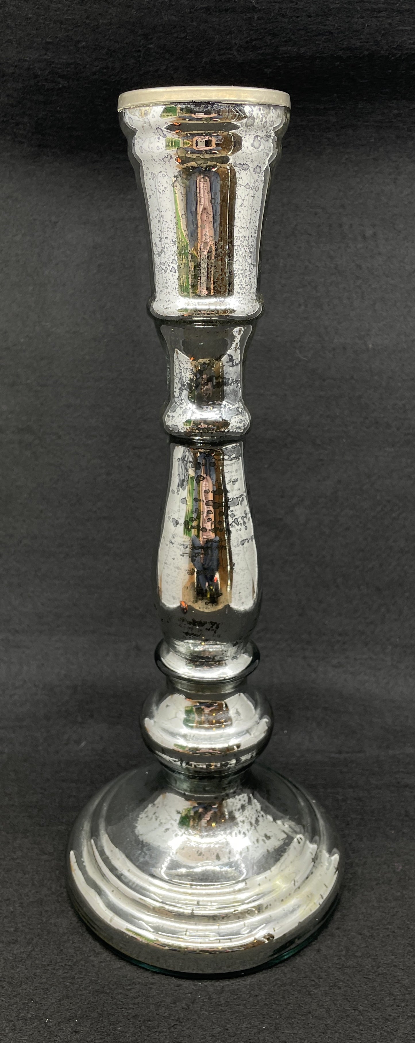 Antique Mercury Glass Candlesticks, a pair (0JL03V)