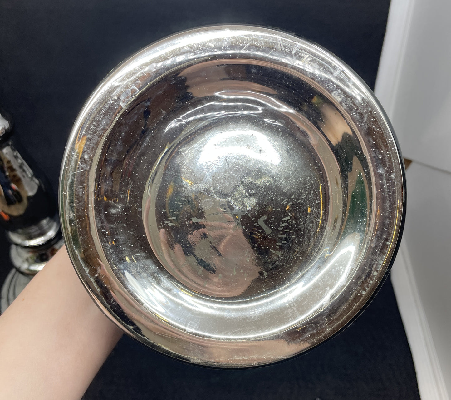 Antique Mercury Glass Candlesticks, a pair (0JL03V)