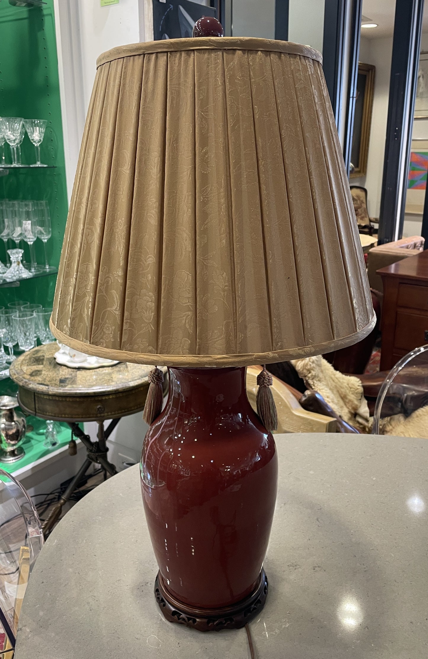 Antique Sang de Boeuf Vase Lamp (0HP00T)
