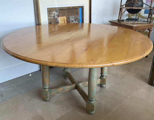 Shabby Chic Pine Round Table, AS IS