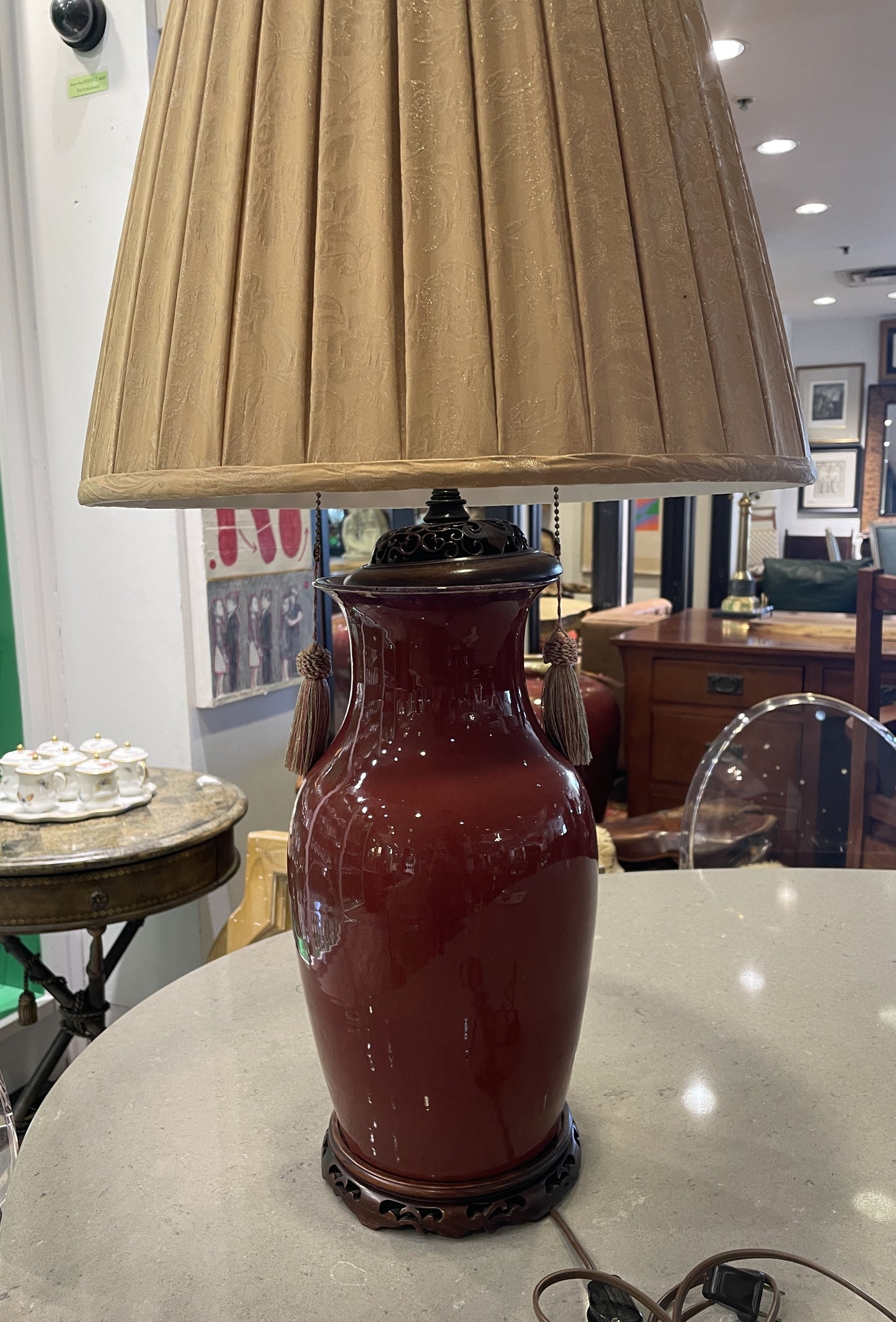 Antique Sang de Boeuf Vase Lamp (0HP00T)