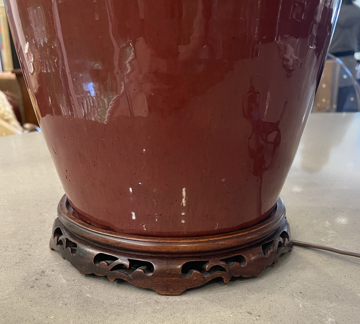 Antique Sang de Boeuf Vase Lamp (0HP00T)