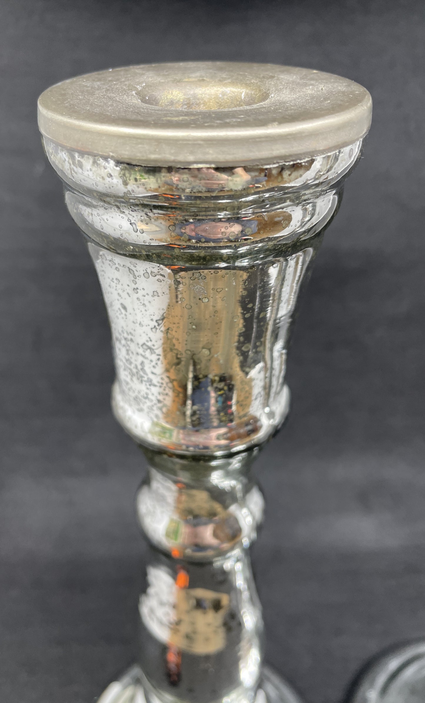 Antique Mercury Glass Candlesticks, a pair (0JL03V)