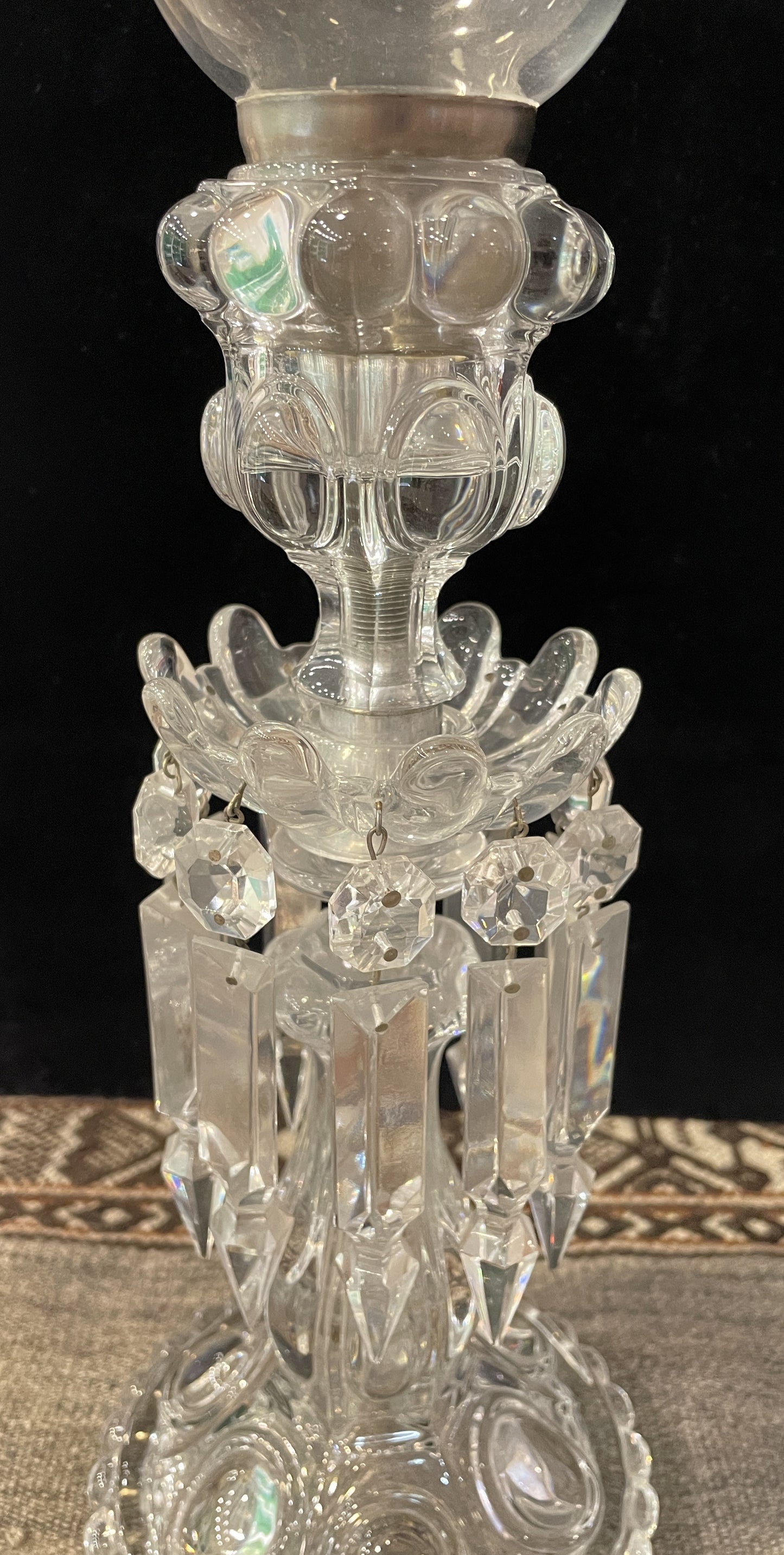 Baccarat Medallion Hurricane Candelabras, a pair (0P3001)