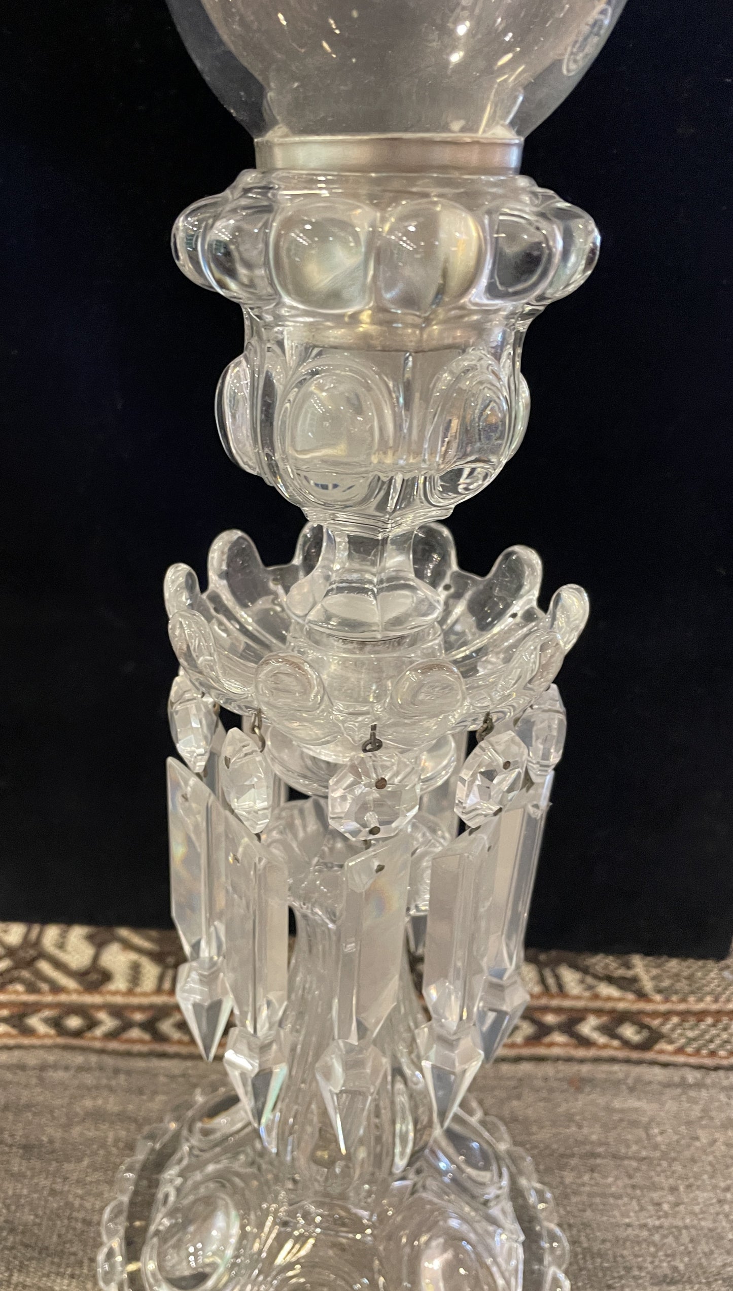 Baccarat Medallion Hurricane Candelabras, a pair (0P3001)