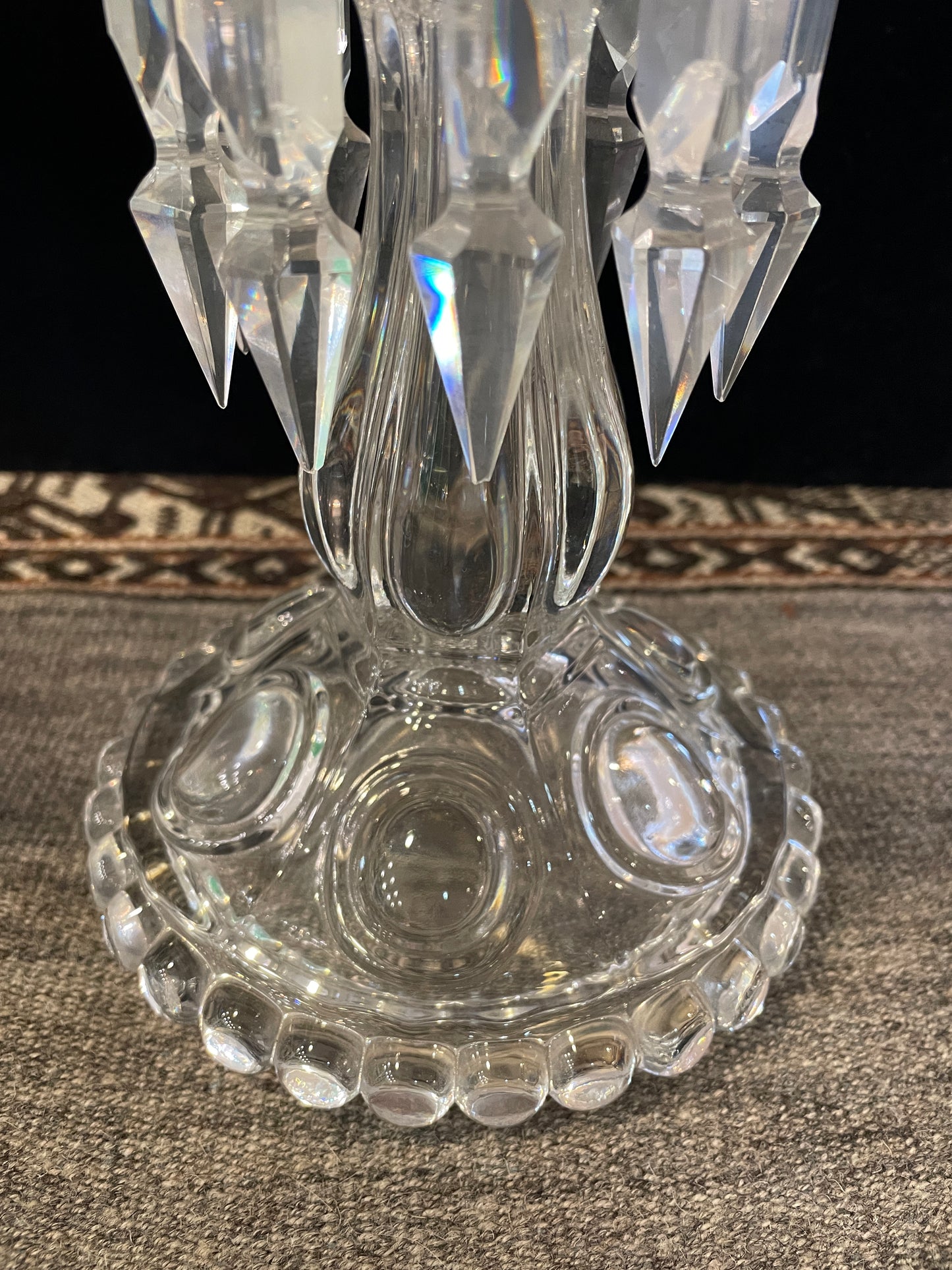 Baccarat Medallion Hurricane Candelabras, a pair (0P3001)