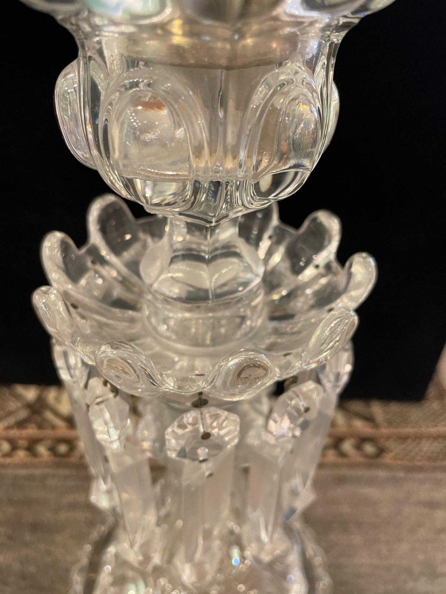 Baccarat Medallion Hurricane Candelabras, a pair (0P3001)