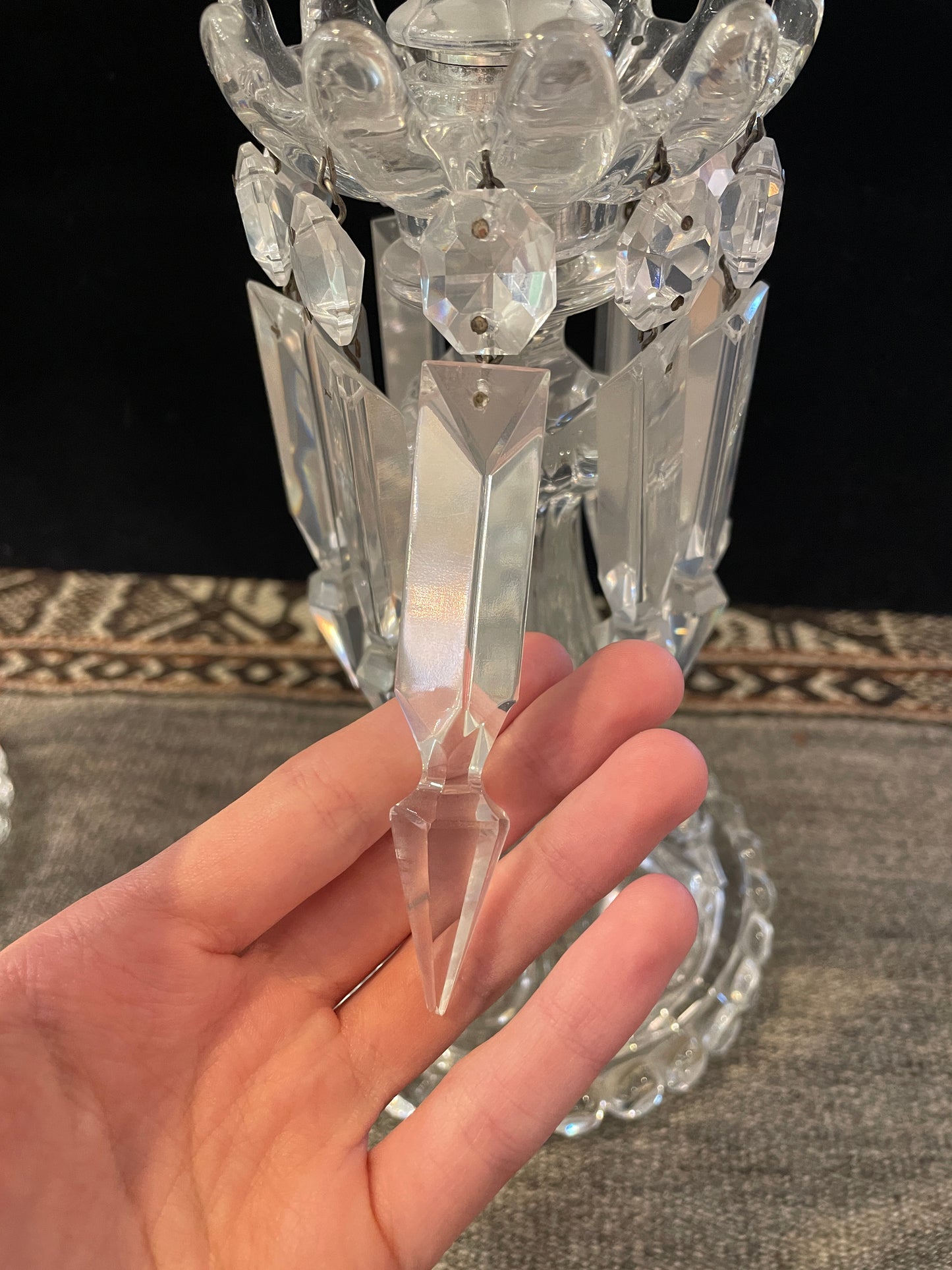 Baccarat Medallion Hurricane Candelabras, a pair (0P3001)