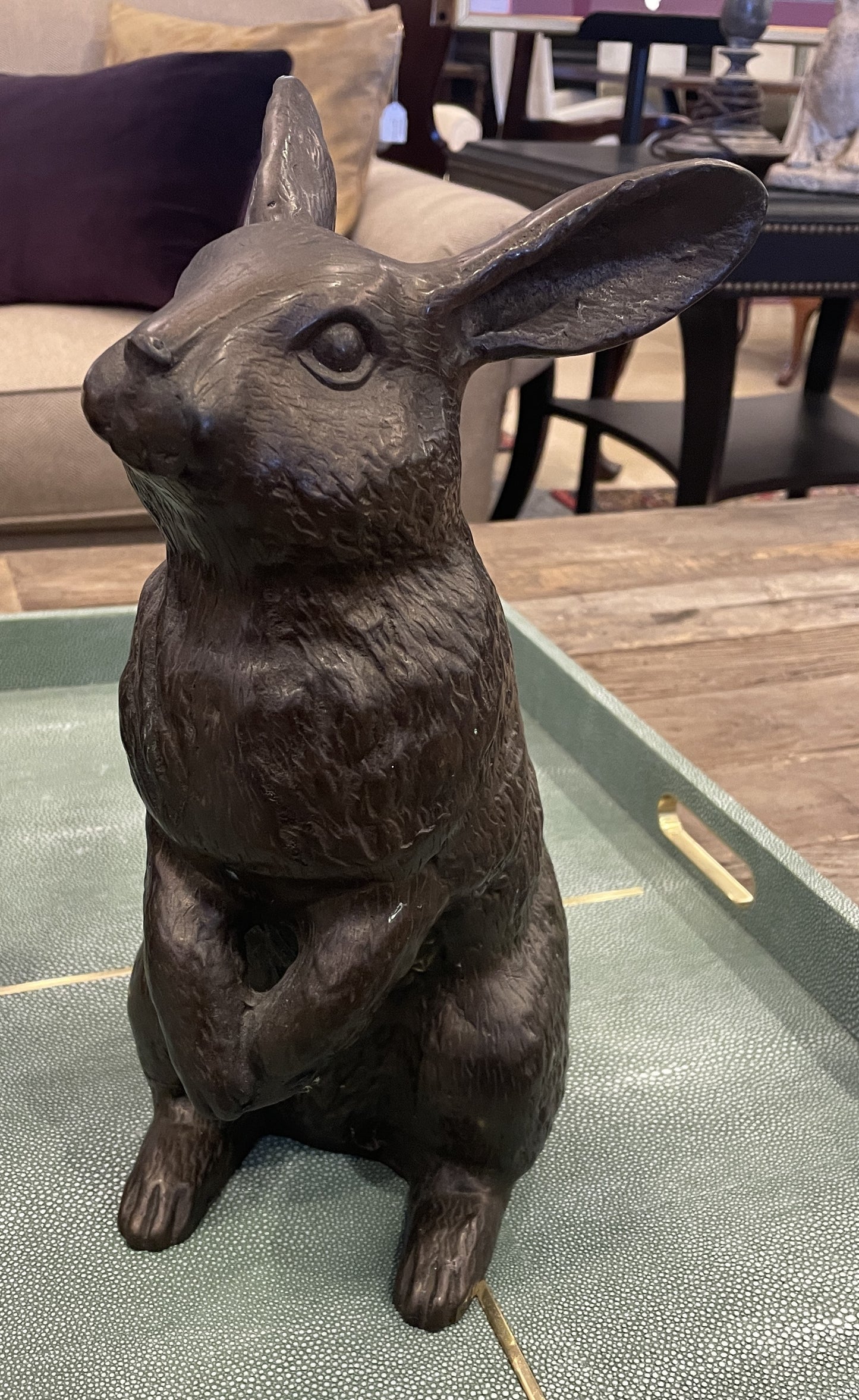 Bronze Bunny Statue (0HO011)