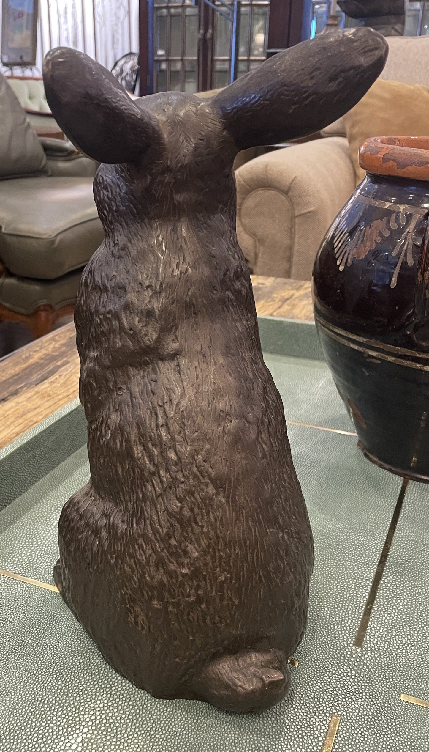 Bronze Bunny Statue (0HO011)