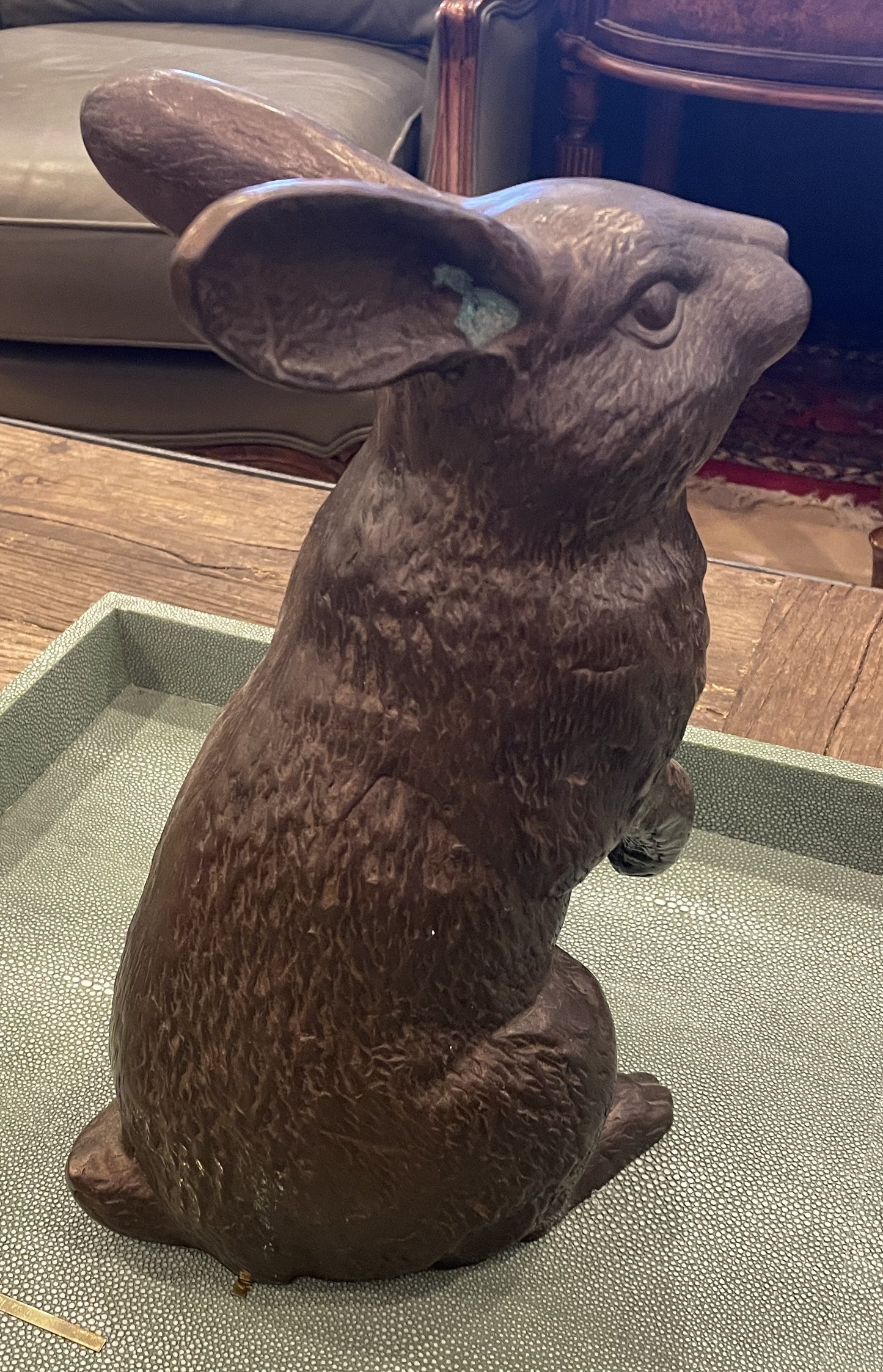Bronze Bunny Statue (0HO011)