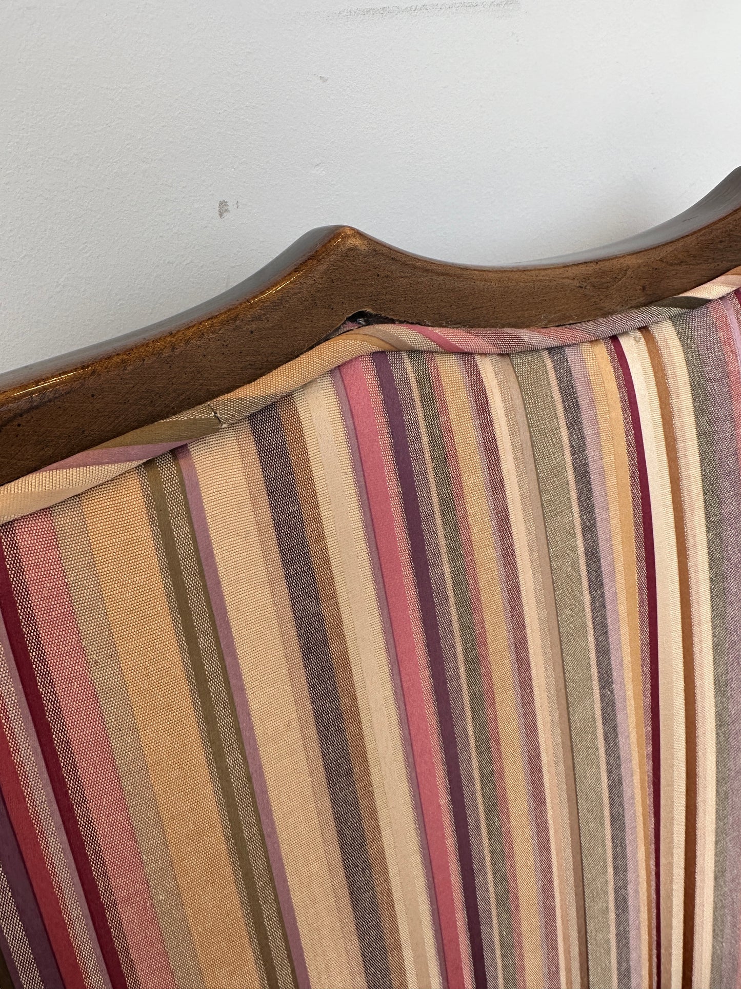 Ethan Allen Arm Chair, Reupholstered in A Stripe (0OE002, 0OE001) (Two Available)