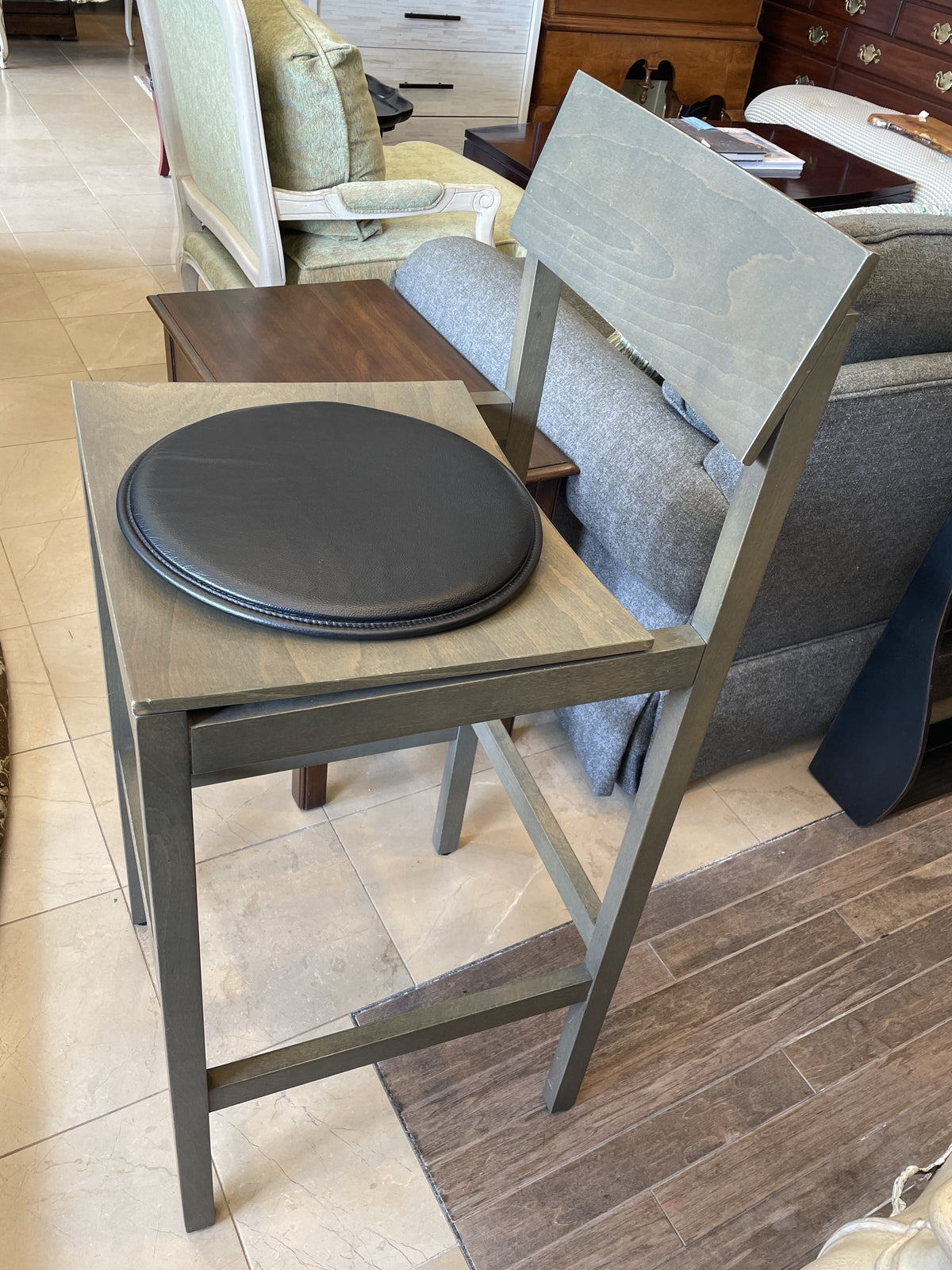 CB2 Wooden Barstool, AS IS (Five available 01B01L 01B01M 01B01N 01B01O 01B01P)
