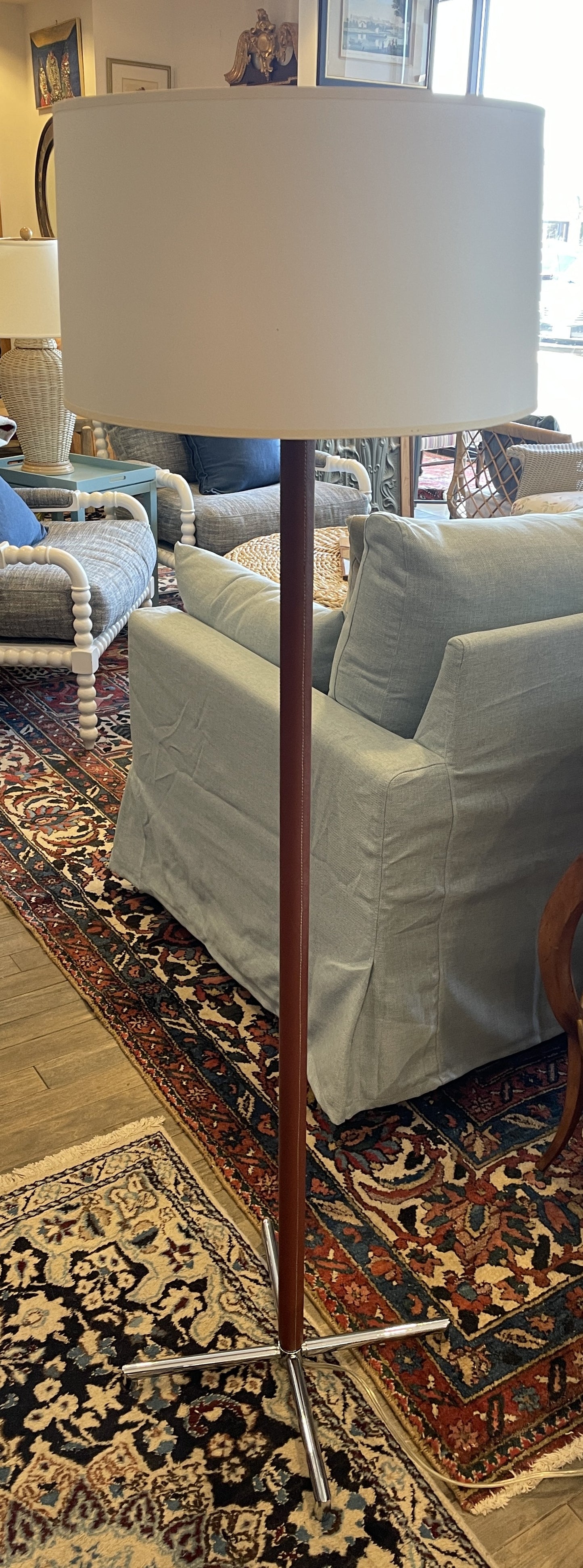 Nessen Leather Wrapped Floor Lamp (01B01Q)