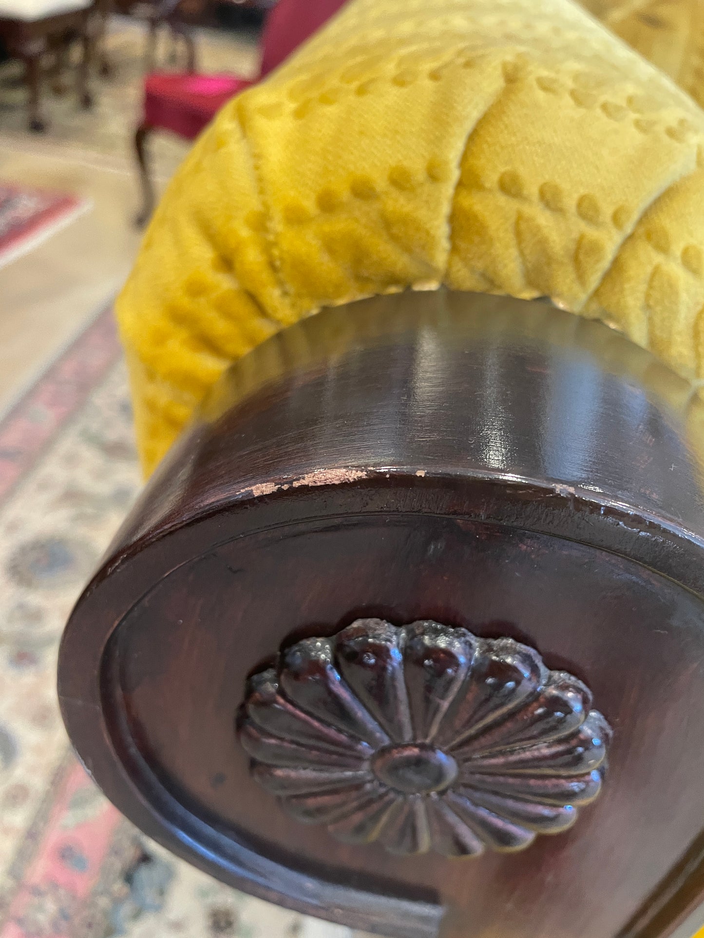 Double Sided Custom Sofa in gold damask (0HP00C)