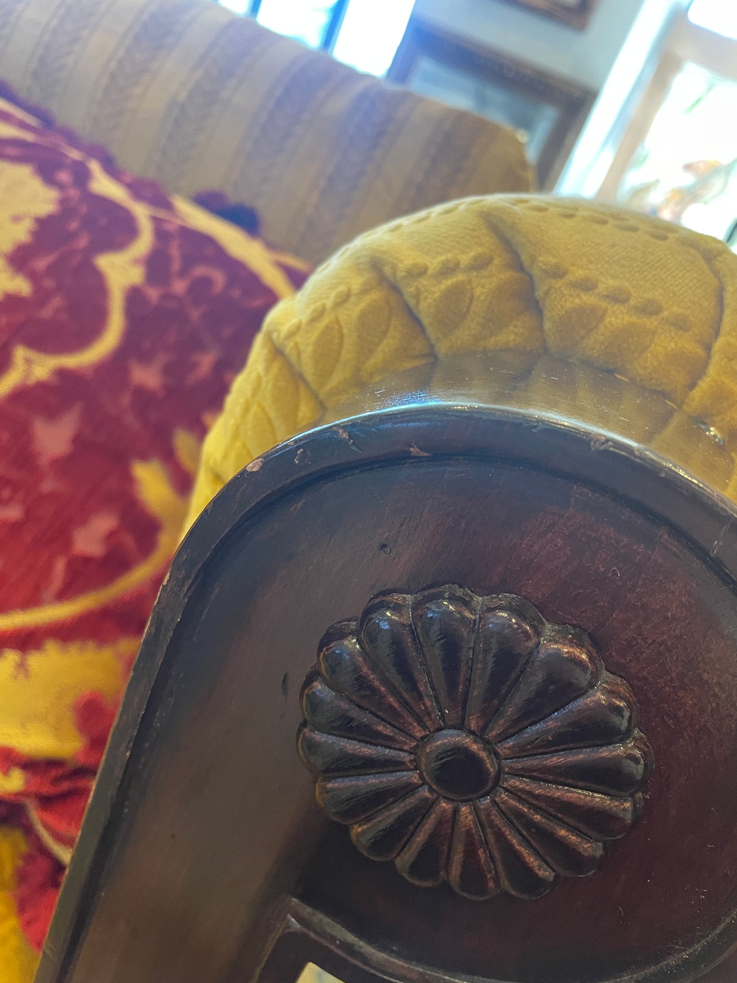 Double Sided Custom Sofa in gold damask (0HP00C)