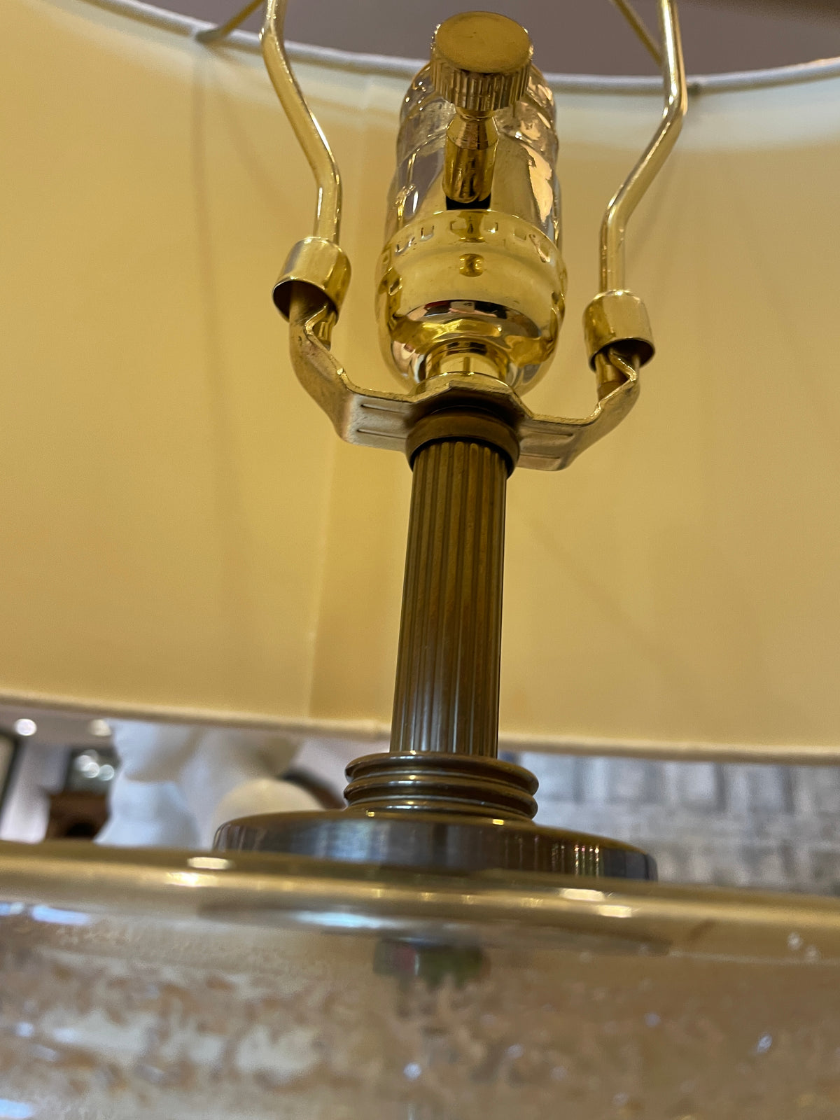 Robert Abbey Sand Blast Glass Lamp in Amber (Two available 01B022 01B023)