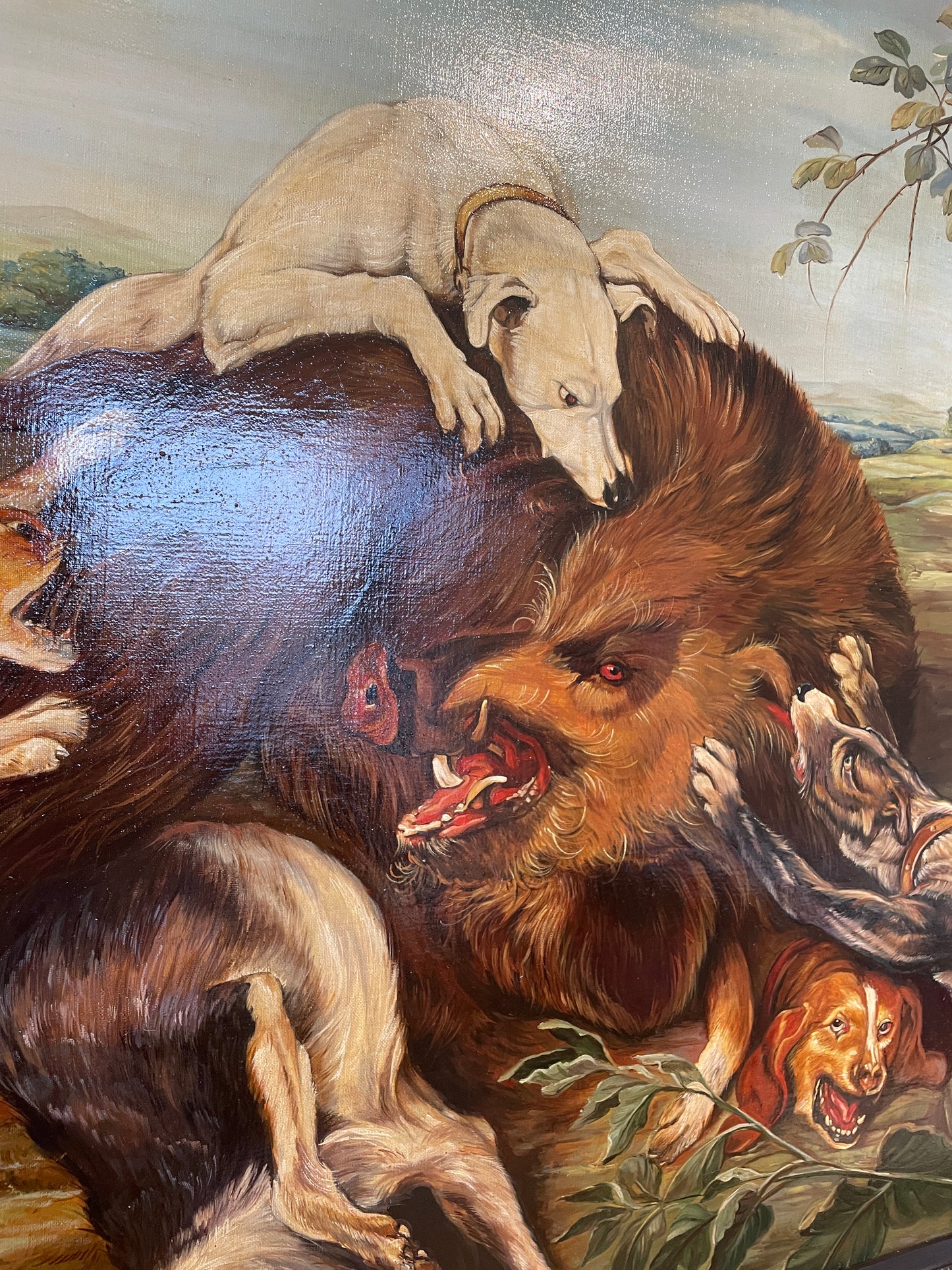 Frans Snyders Reproduction Oil on Canvas, Wild Boar Hunt Scene (0HP012)