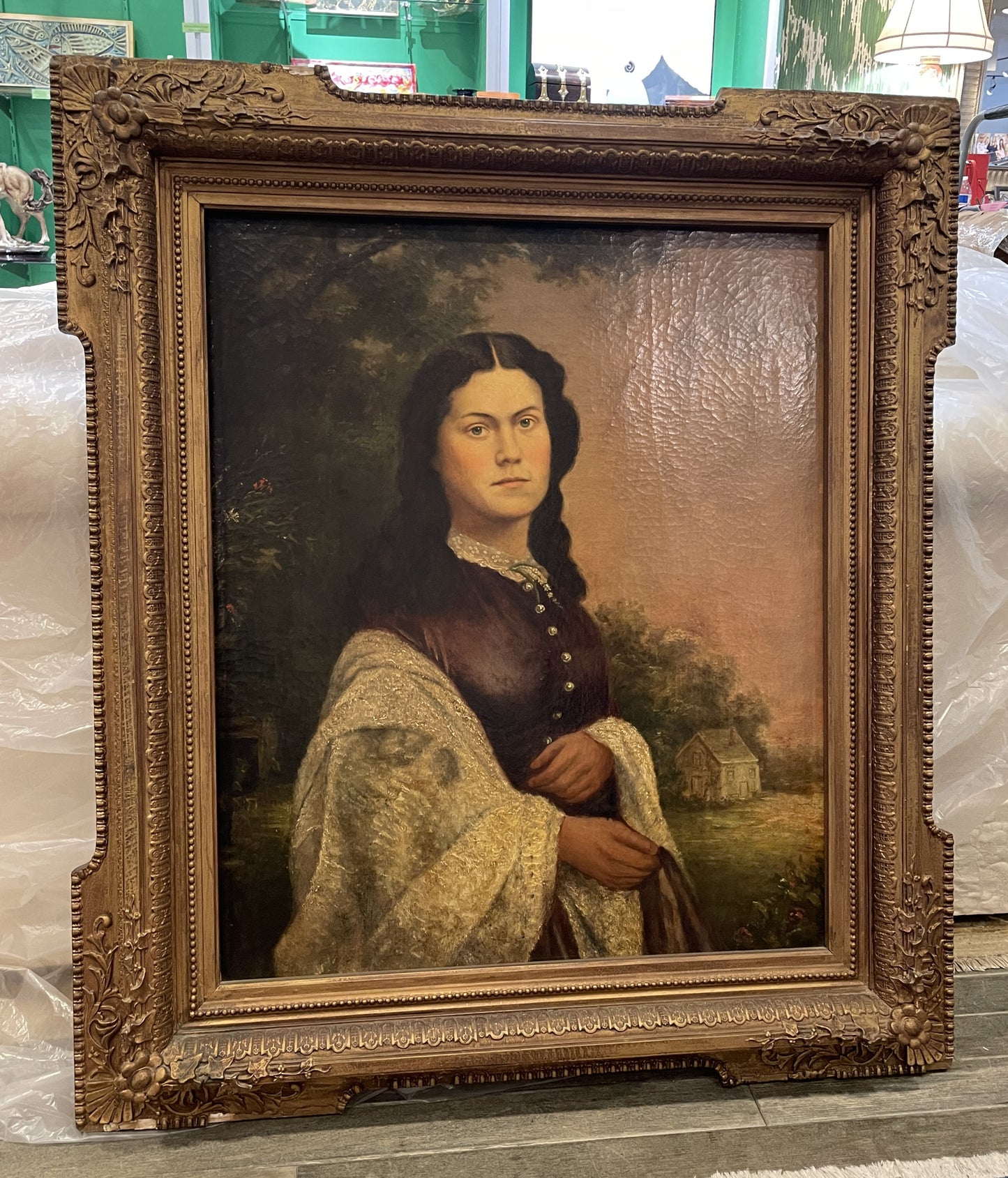 19th Century Portrait on Canvas, Unsigned (0LJ002)