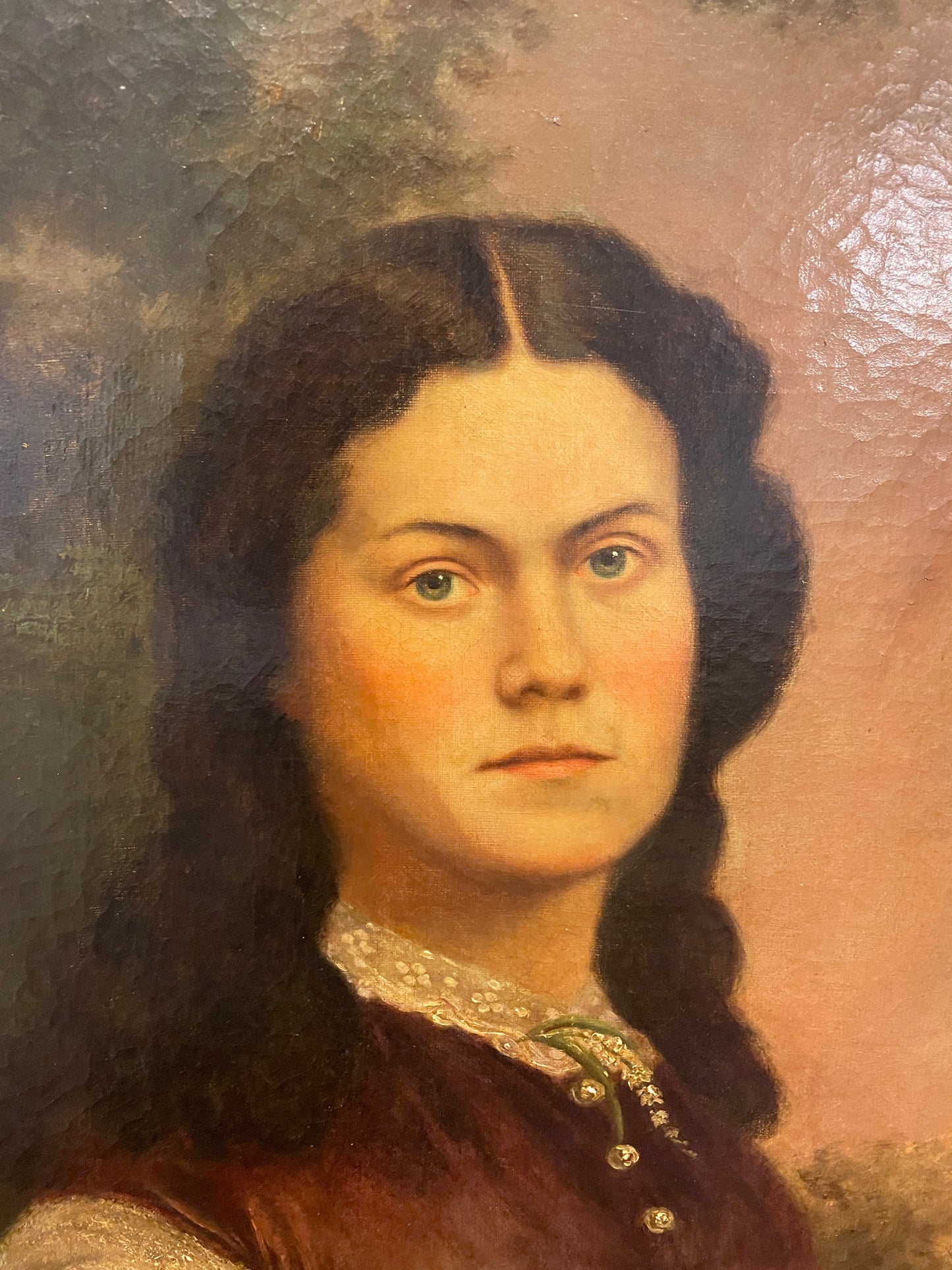 19th Century Portrait on Canvas, Unsigned (0LJ002)