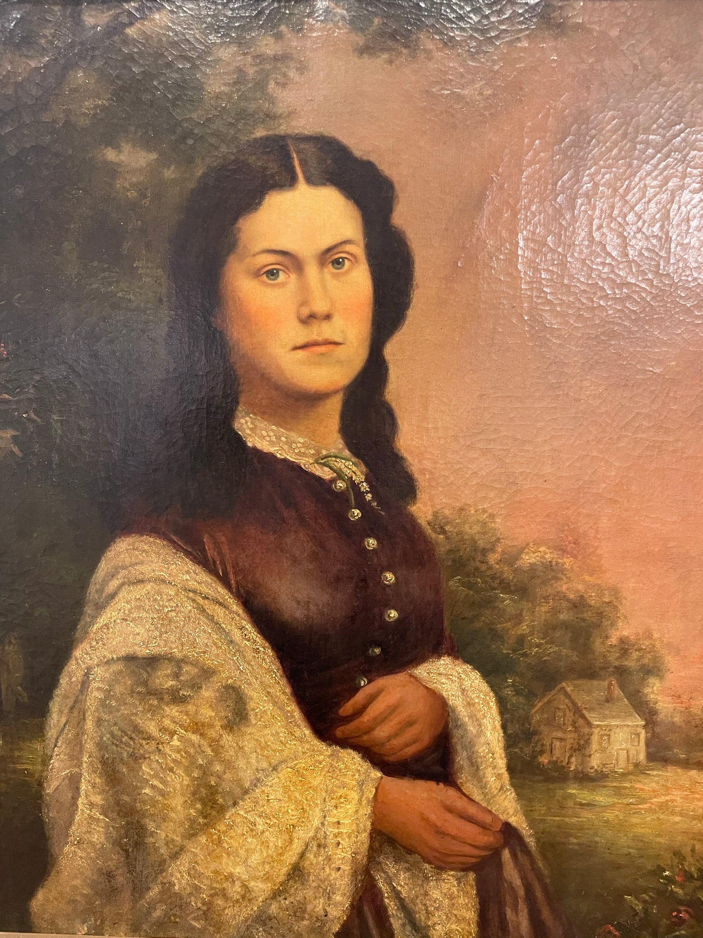19th Century Portrait on Canvas, Unsigned (0LJ002)