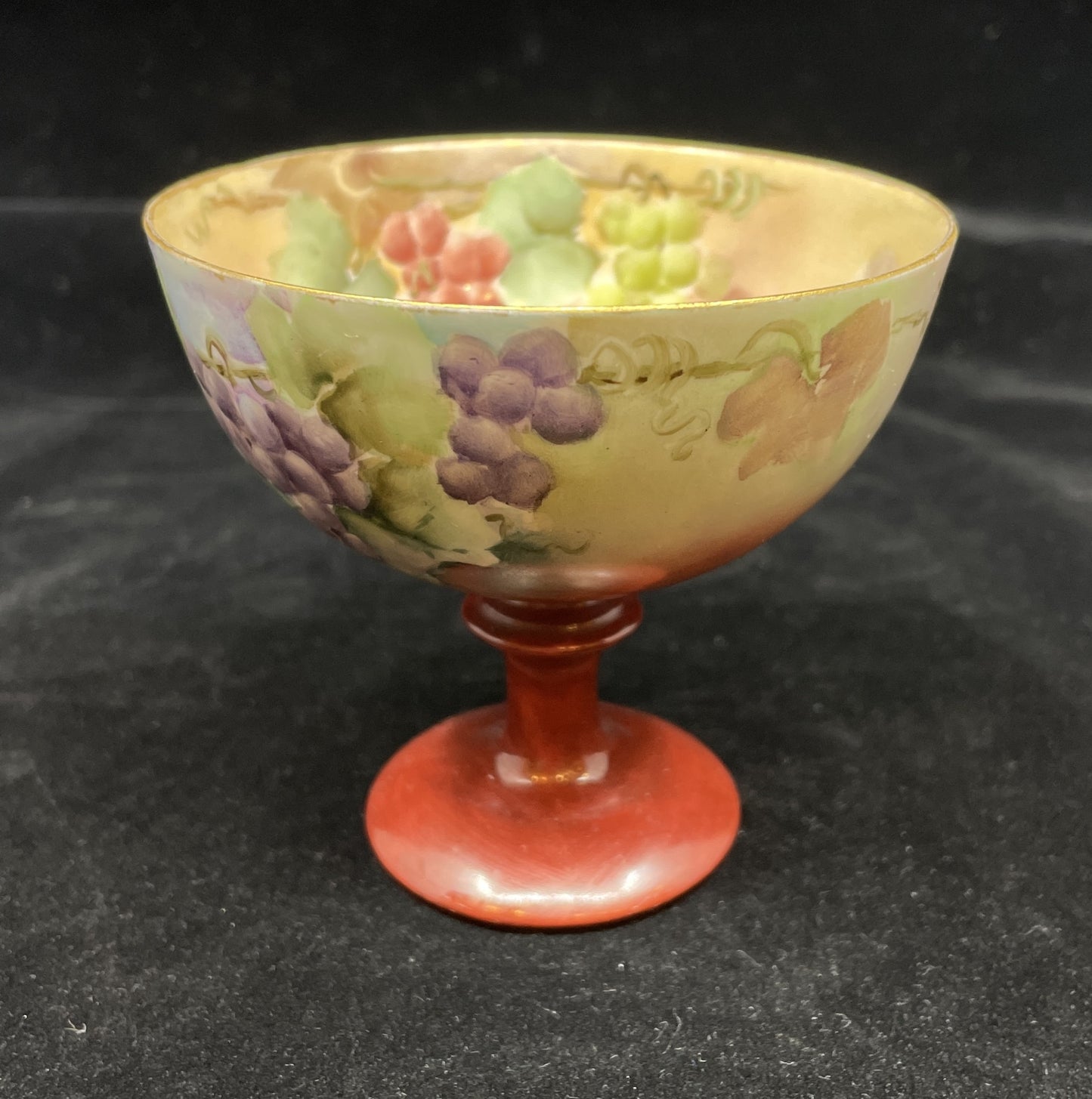 Hand Painted Porcelain Punch Bowl with Cups, Antique (0HU00E)