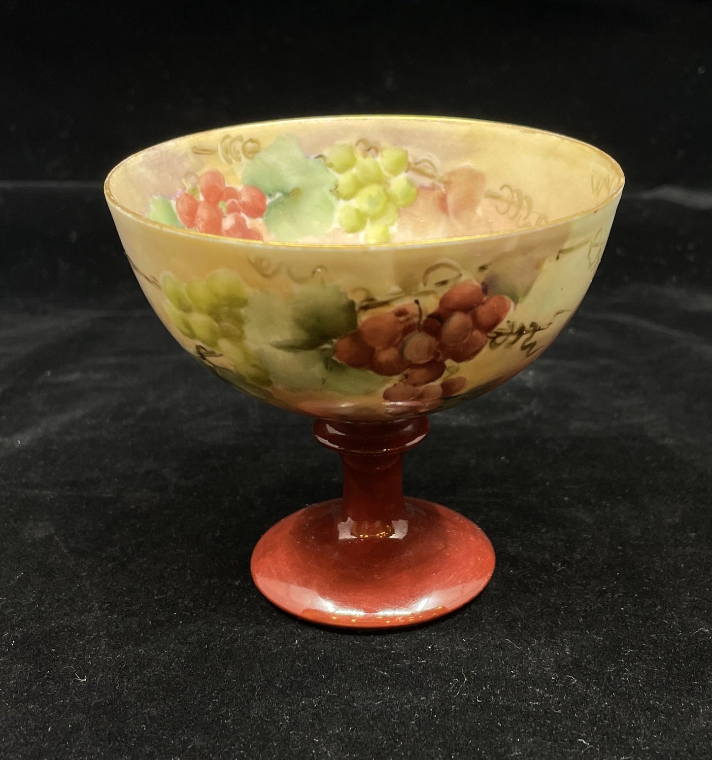 Hand Painted Porcelain Punch Bowl with Cups, Antique (0HU00E)