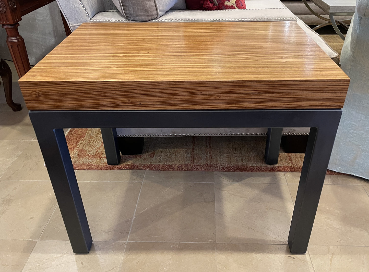 Macassar Ebony and Iron End Table, AS IS (01B035)