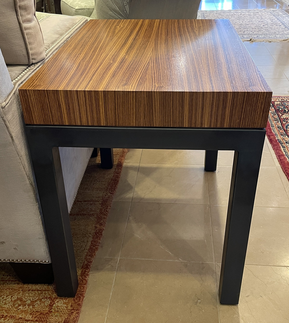 Macassar Ebony and Iron End Table, AS IS (01B035)