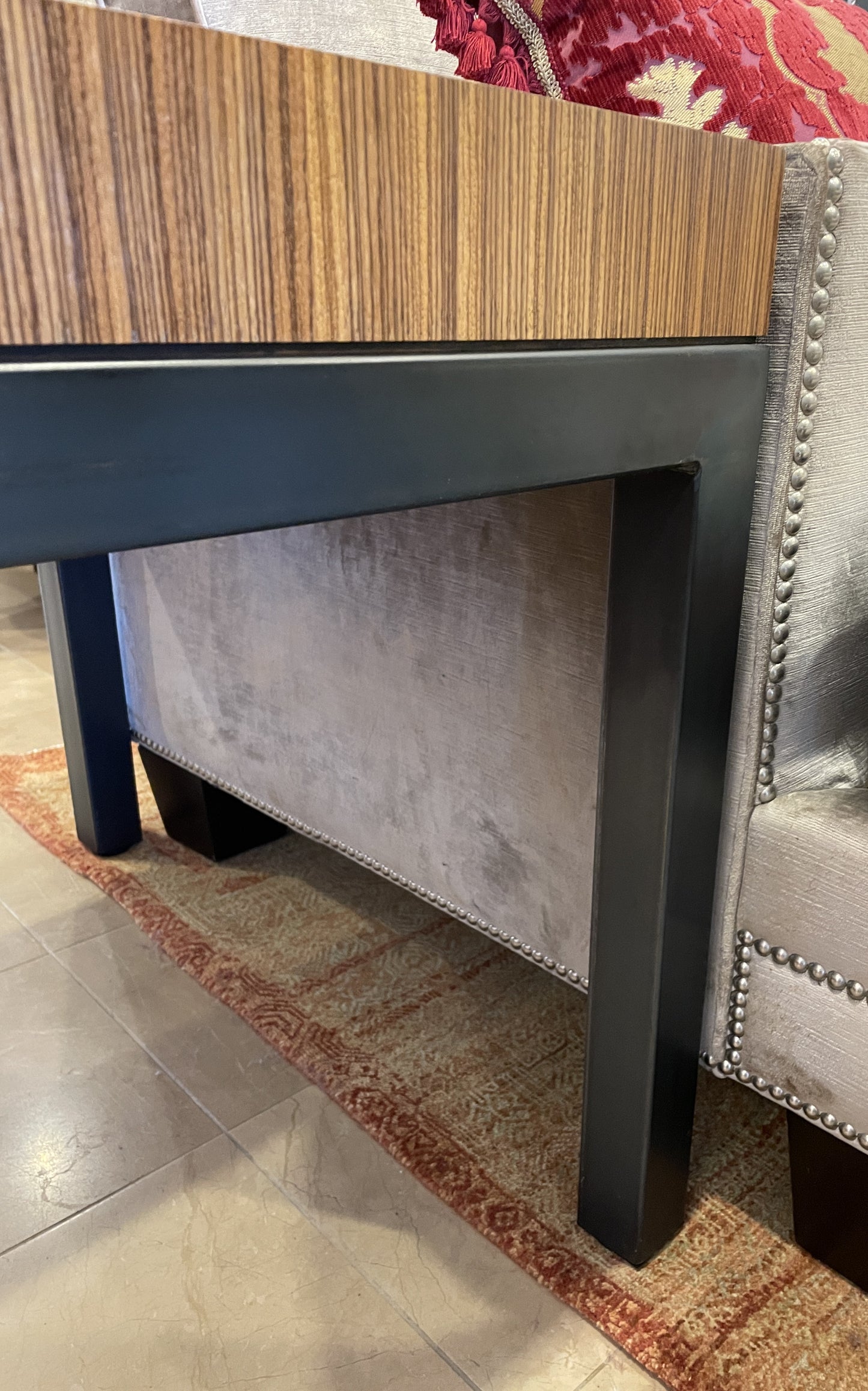 Macassar Ebony and Iron End Table, AS IS (01B035)