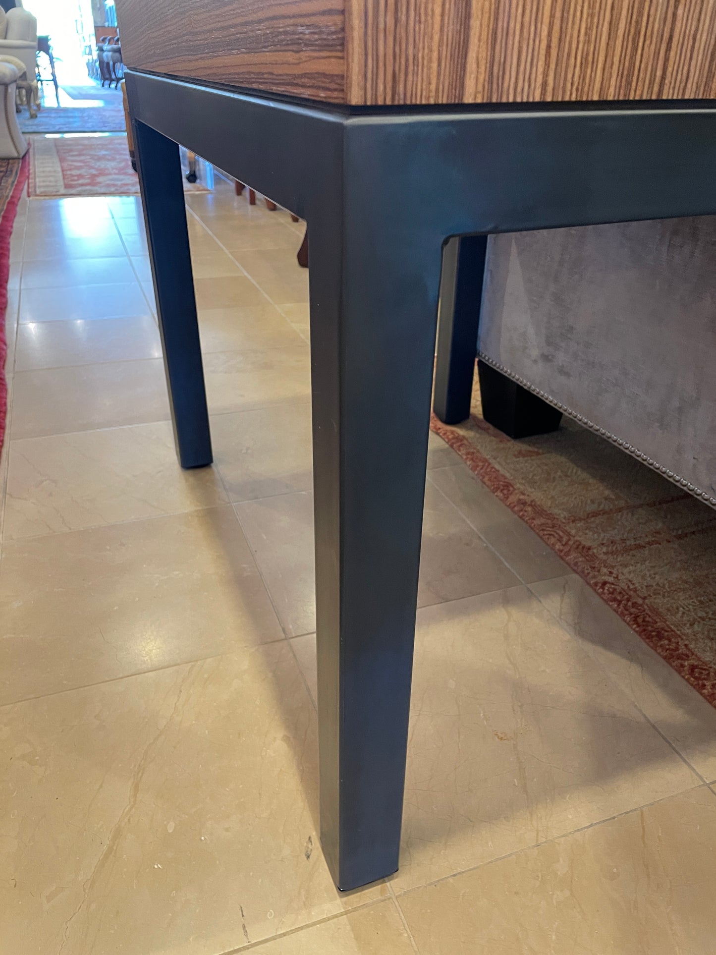 Macassar Ebony and Iron End Table, AS IS (01B035)