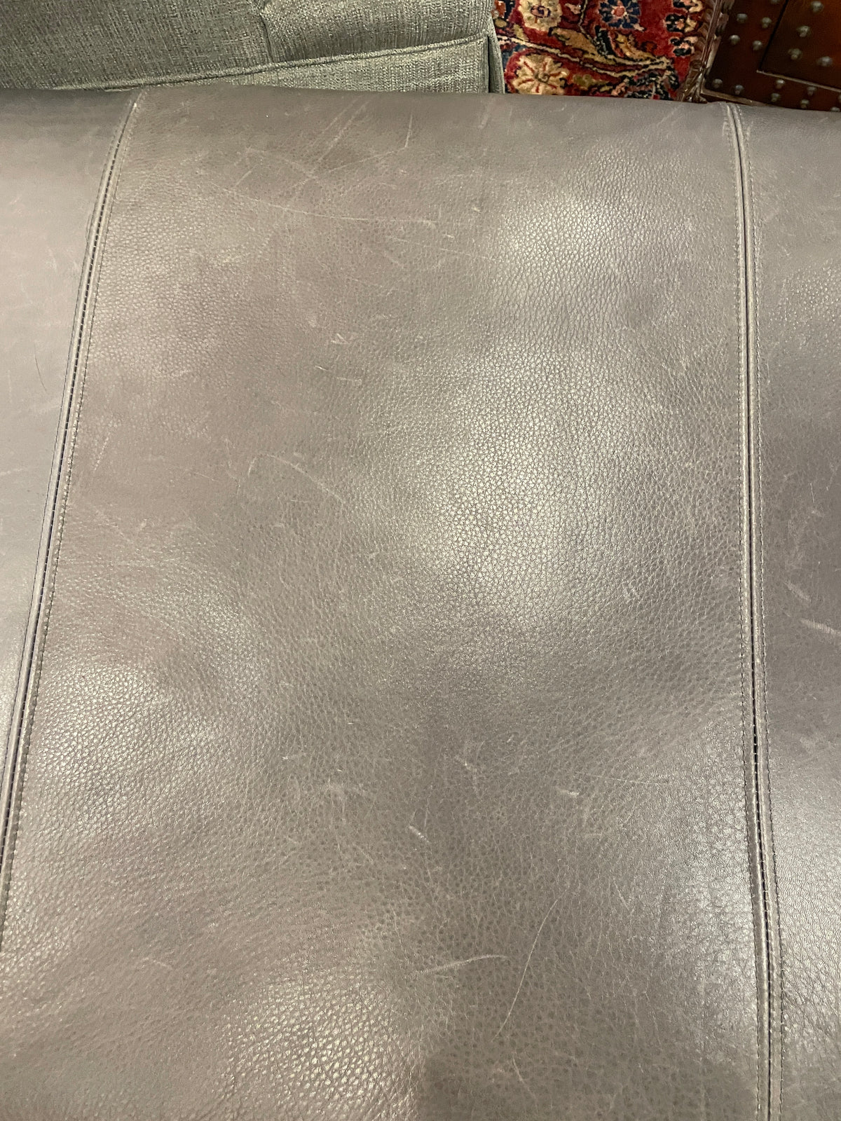 Crate and Barrel Leather Ottoman or Cocktail Table (01B027)
