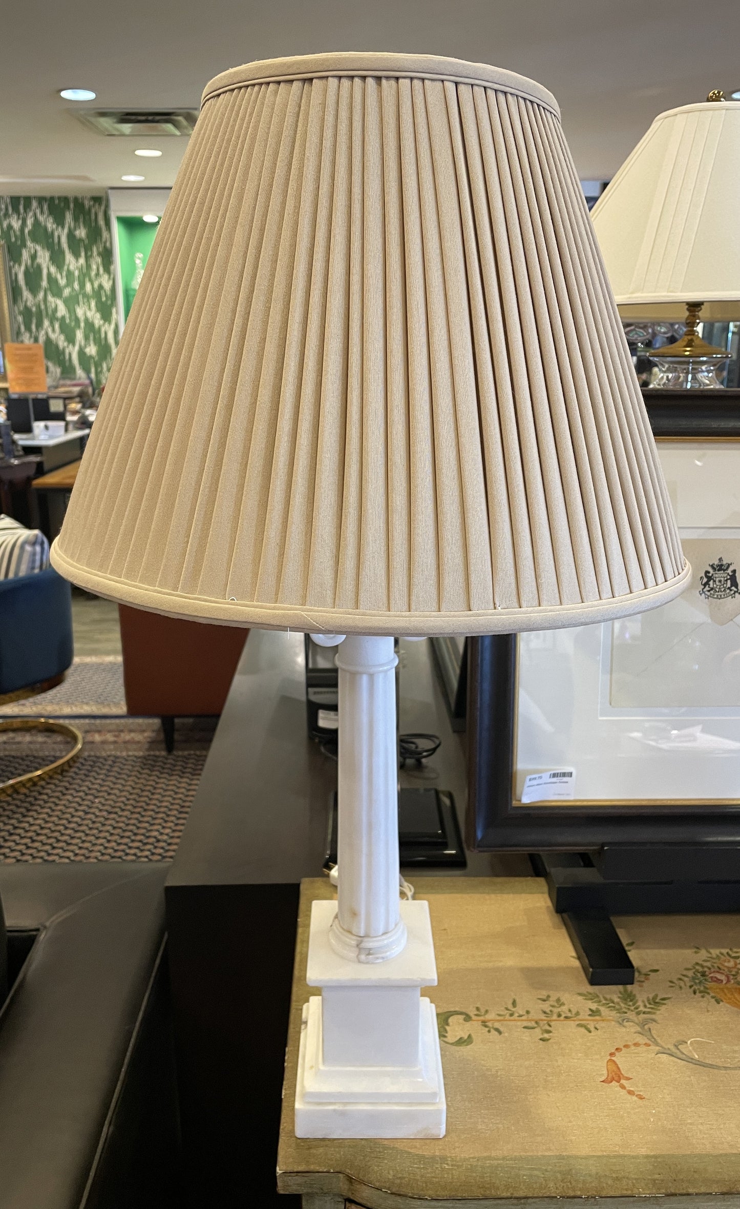 Pr. Alabaster Column Lamps, AS IS (0HU00C)