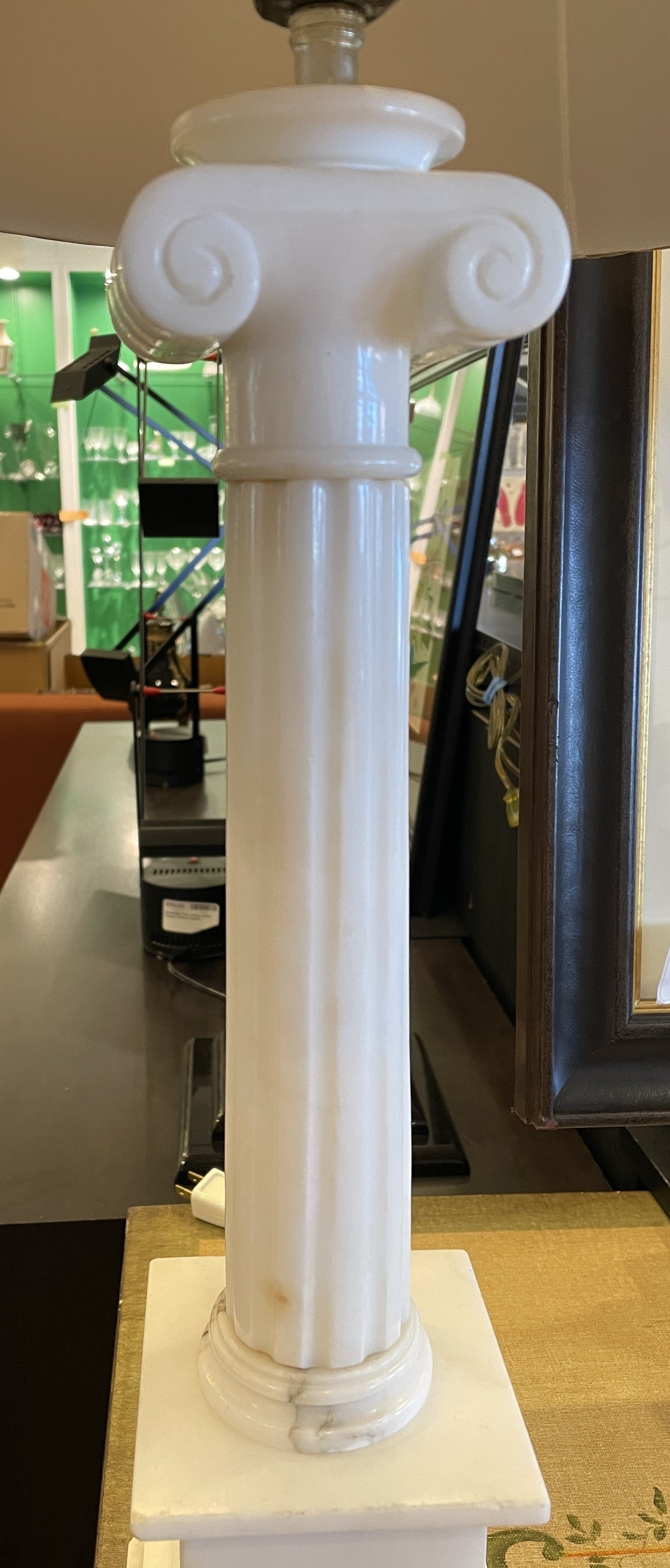 Pr. Alabaster Column Lamps, AS IS (0HU00C)