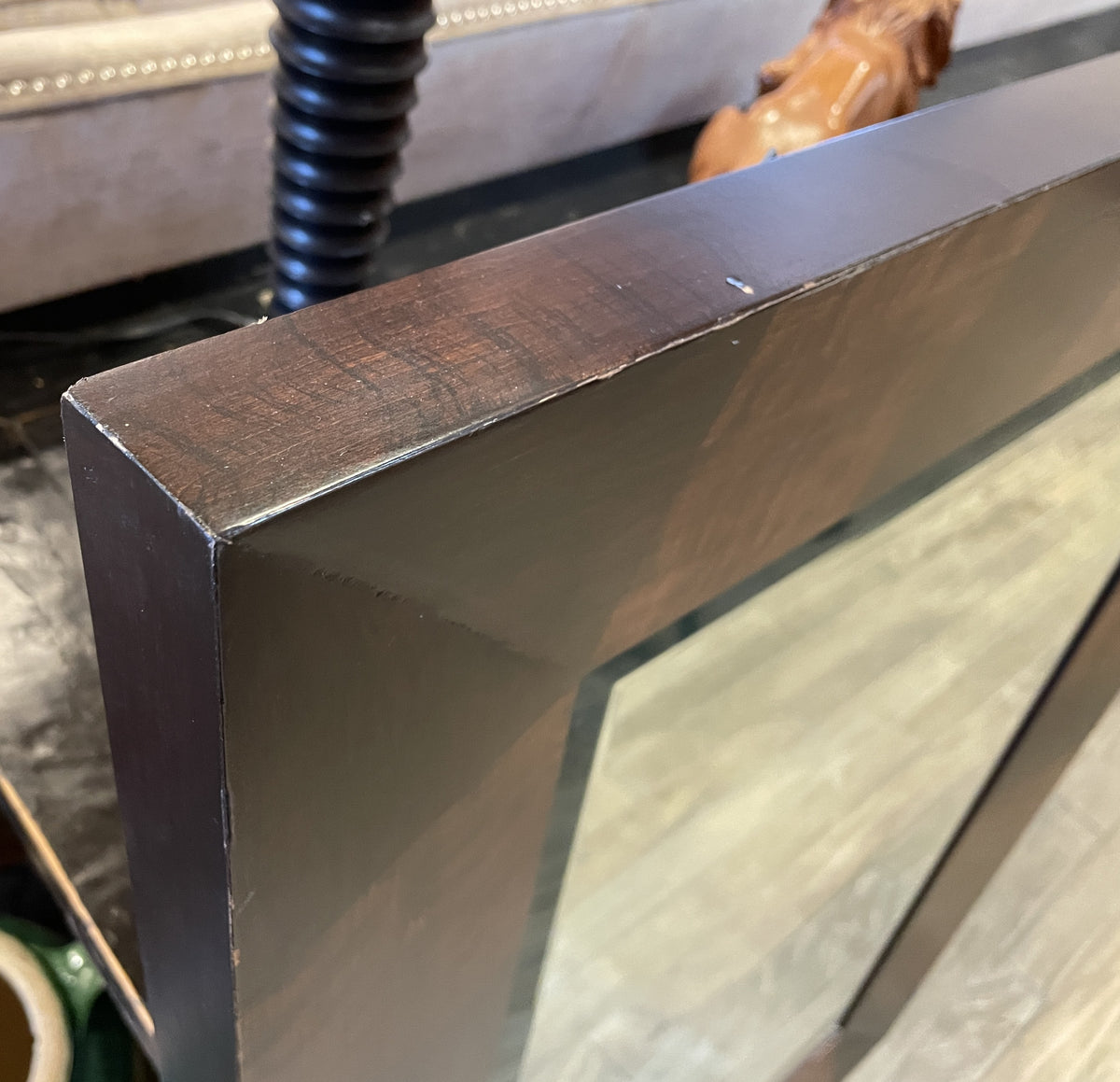 Dual Toned Beveled Wooden Framed Mirror, AS IS (01B02J)