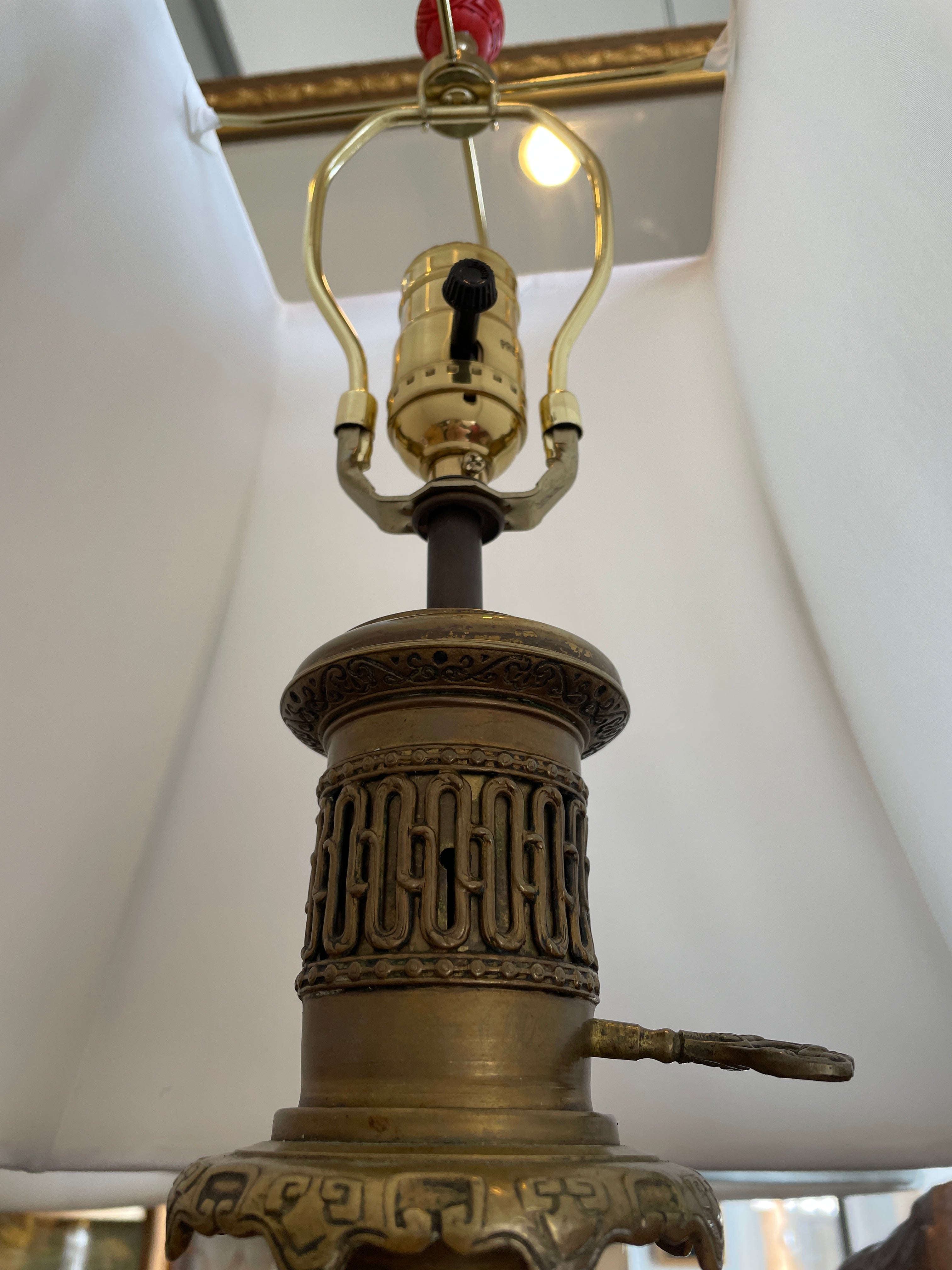 Antique 19th Century Japanese Imari Table Lamps Mounted on Bronze