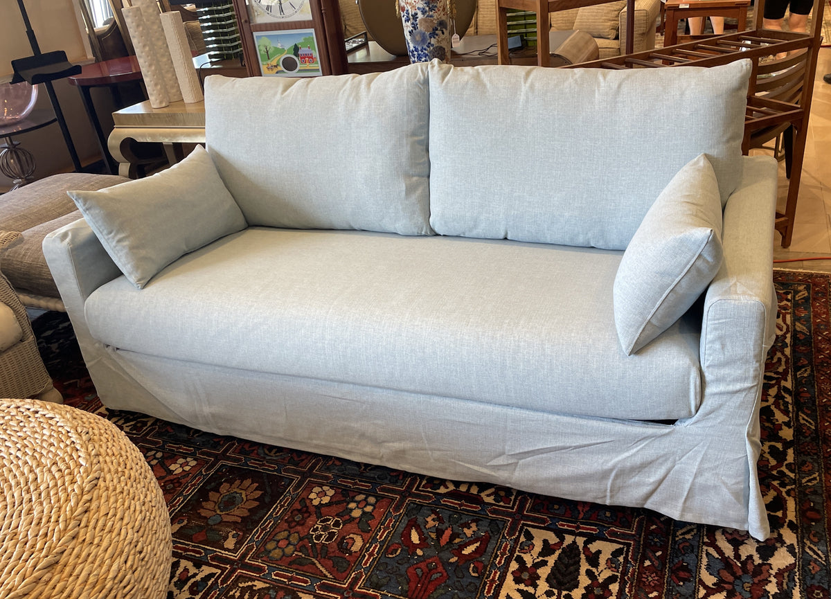 Blue Linen Sleeper Sofa (01B02U)