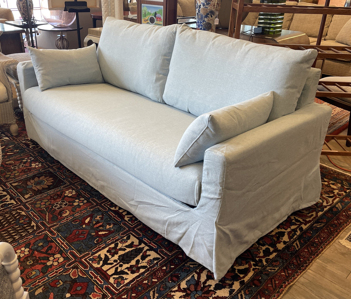 Blue Linen Sleeper Sofa (01B02U)