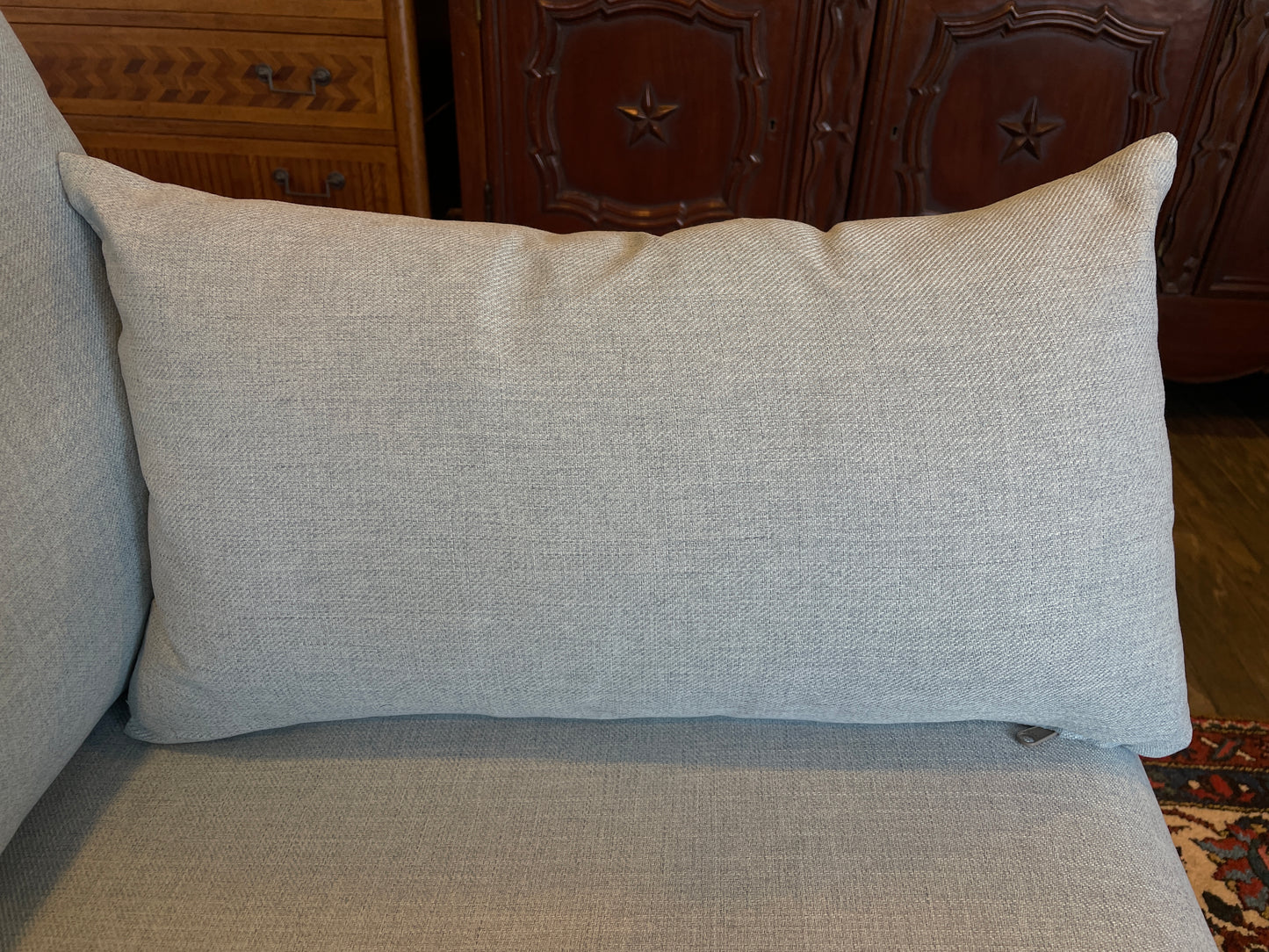 Blue Linen Sleeper Sofa (01B02U)