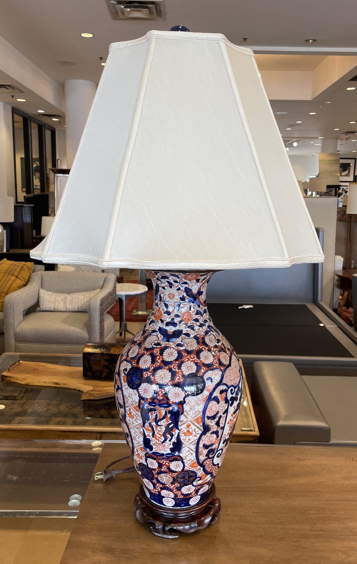 Antique 19th Century Japanese Imari Vase Mounted on Bronze Table Lamps, a pair (05B00B)