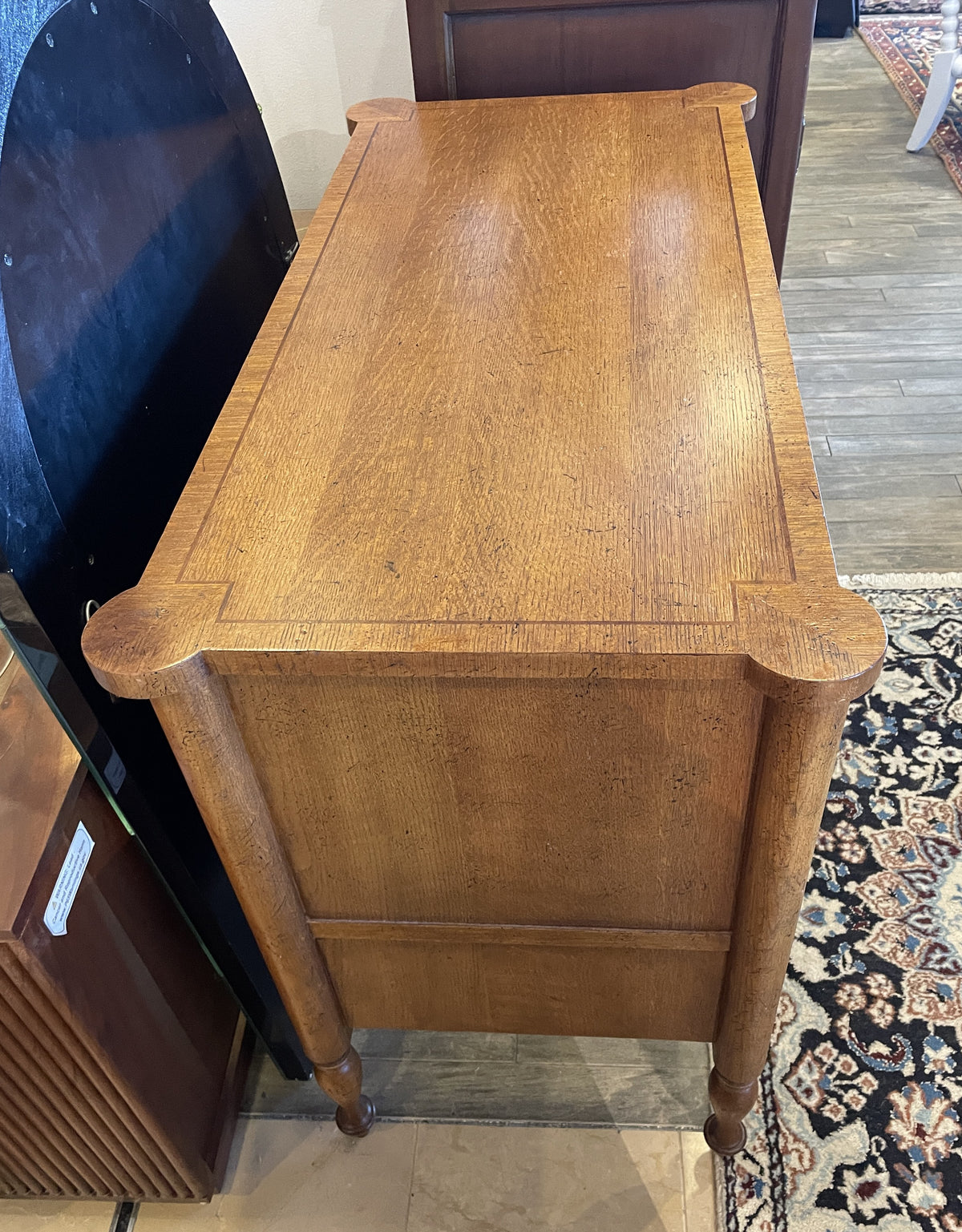 Milling Road Three Drawer Inlayed Chest, AS IS (01B02Z)