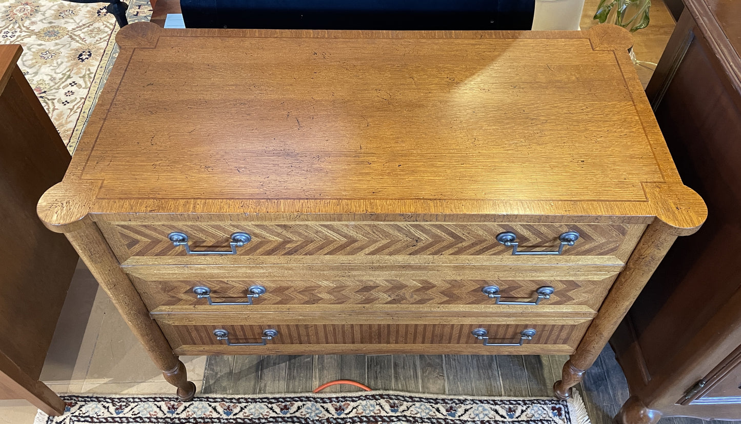 Milling Road Three Drawer Inlayed Chest, AS IS (01B02Z)