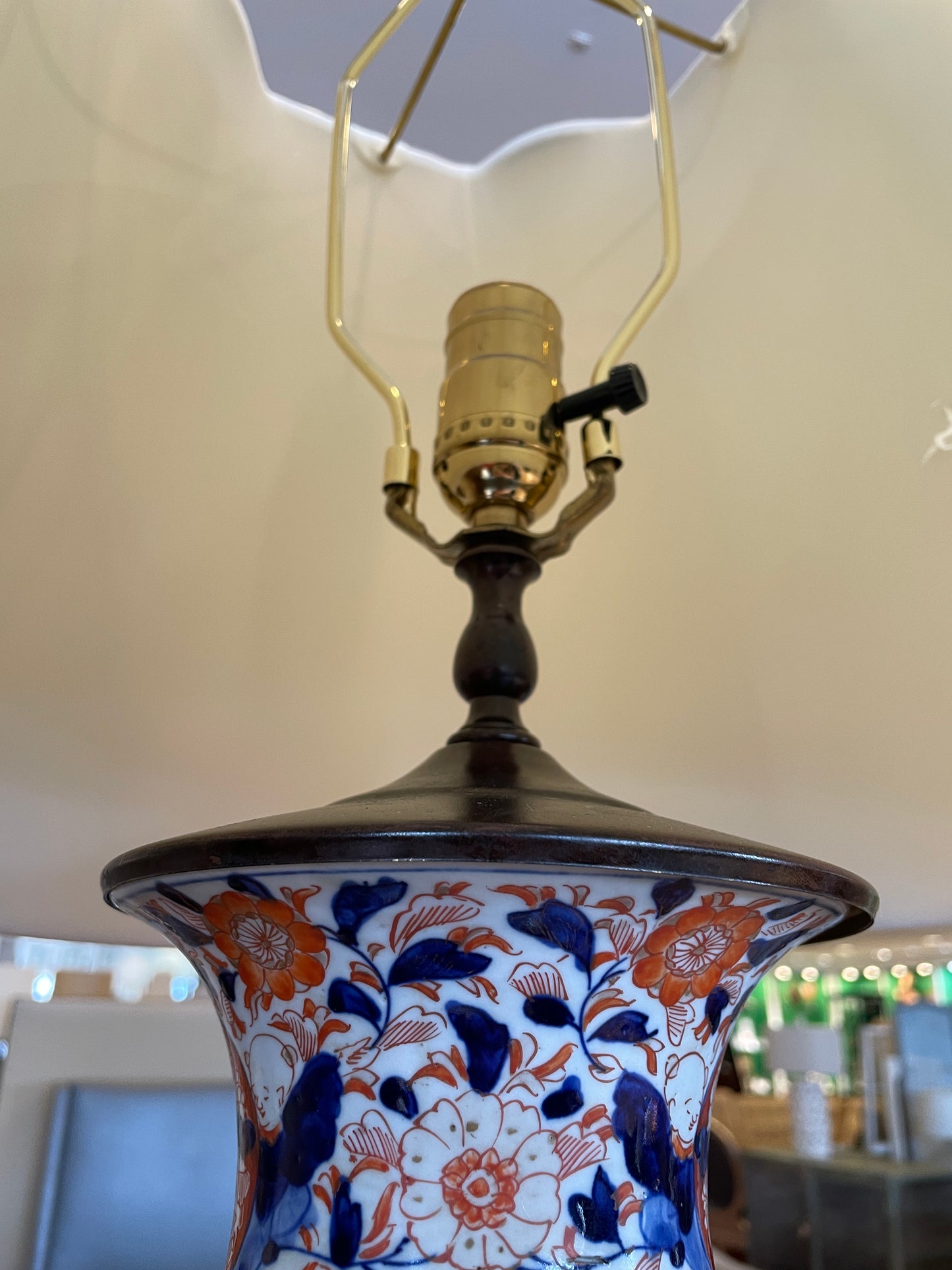 Antique 19th Century Japanese Imari Vase Mounted on Bronze Table Lamps, a pair (05B00B)