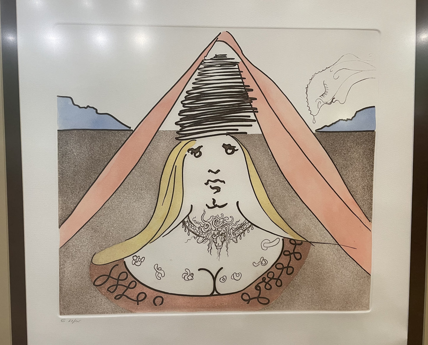 Salvador Dali "The Lady from Dulcinea" Framed Etching (CZ9C78)